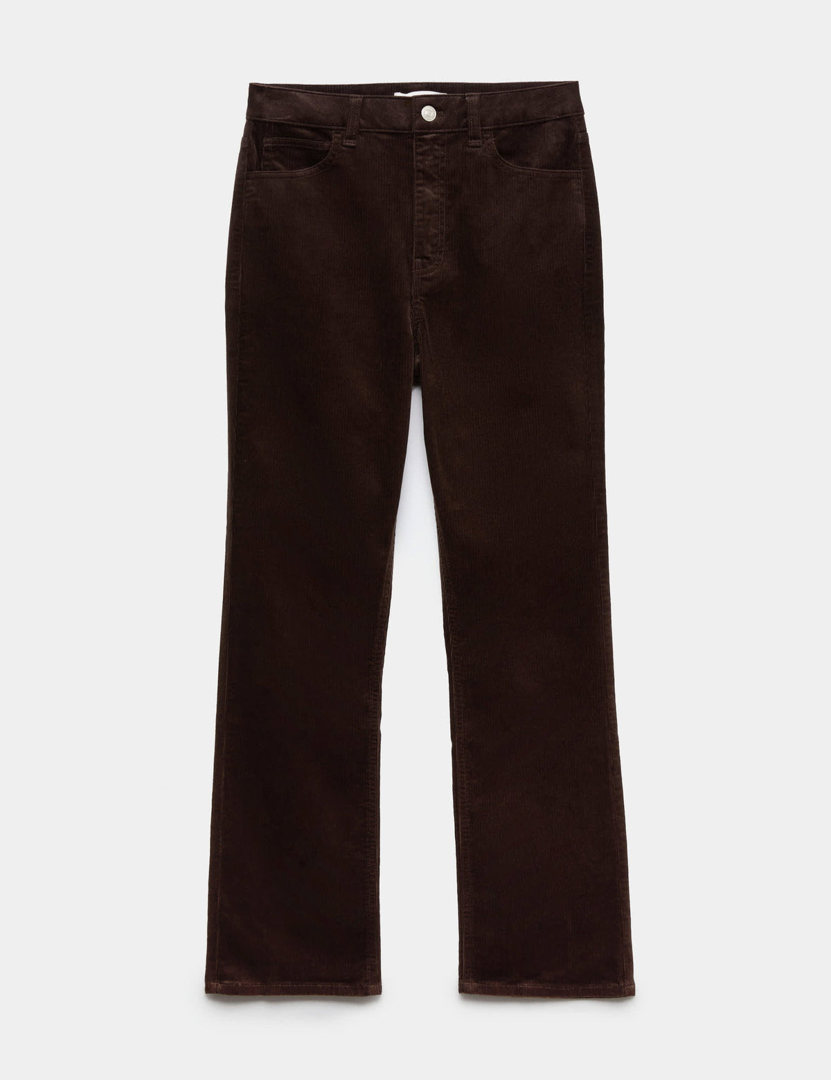 Yüksek Belli Fitilli Cropped Flare Pantolon