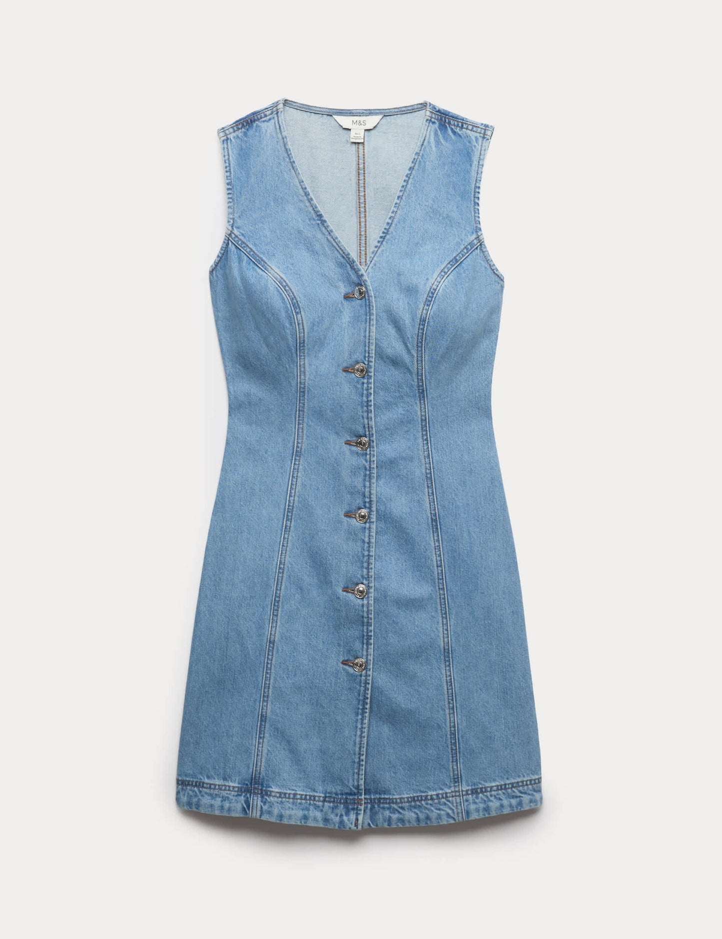 Pamuklu Denim Mini Elbise