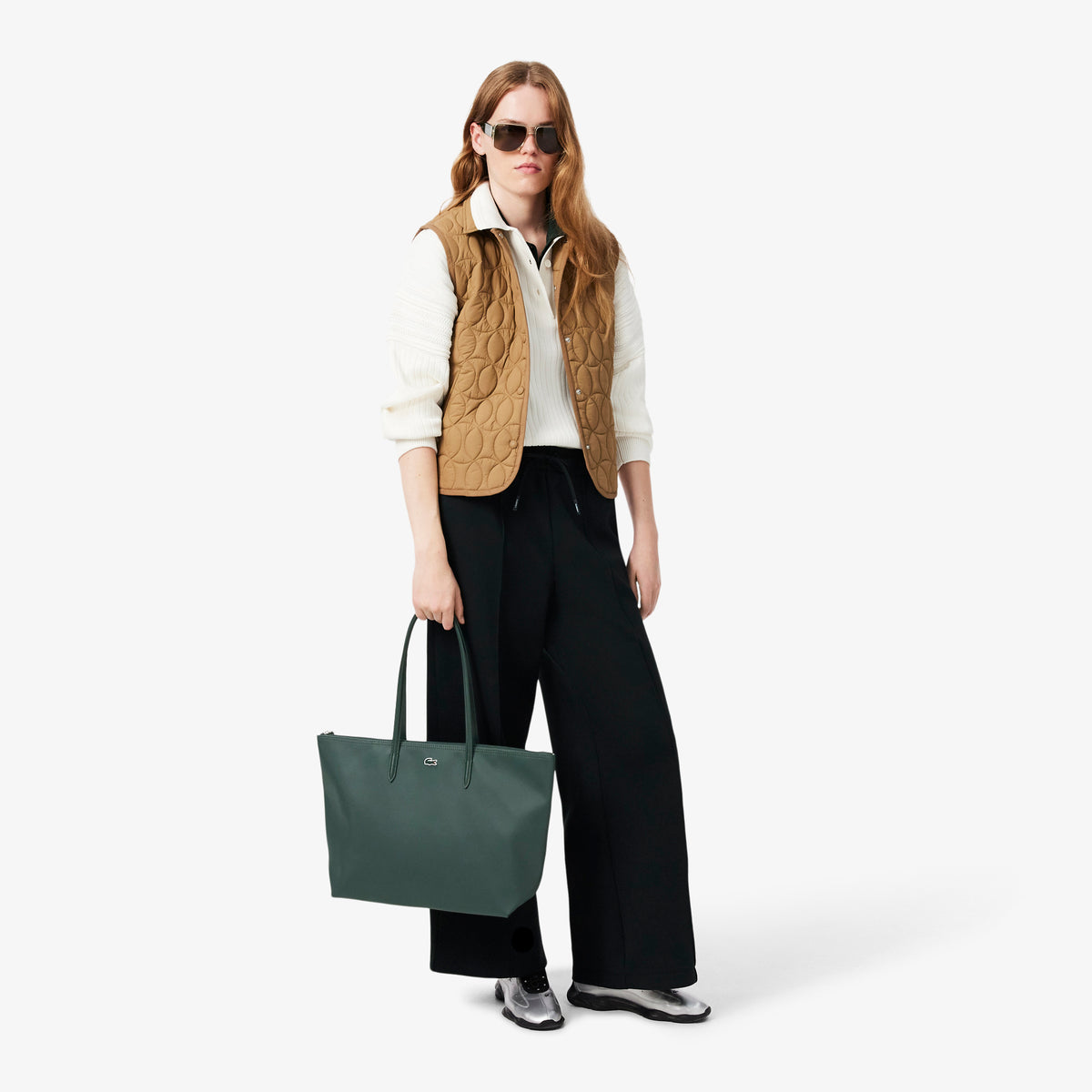 Lacoste Large L.12.12 Kadın Koyu Yeşil Omuz Çantası