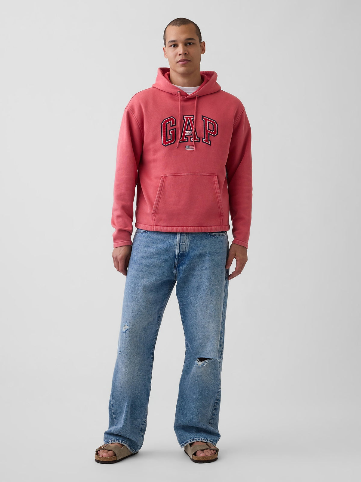 Kırmızı Vintagesoft Oversized Americana Logo Sweatshirt
