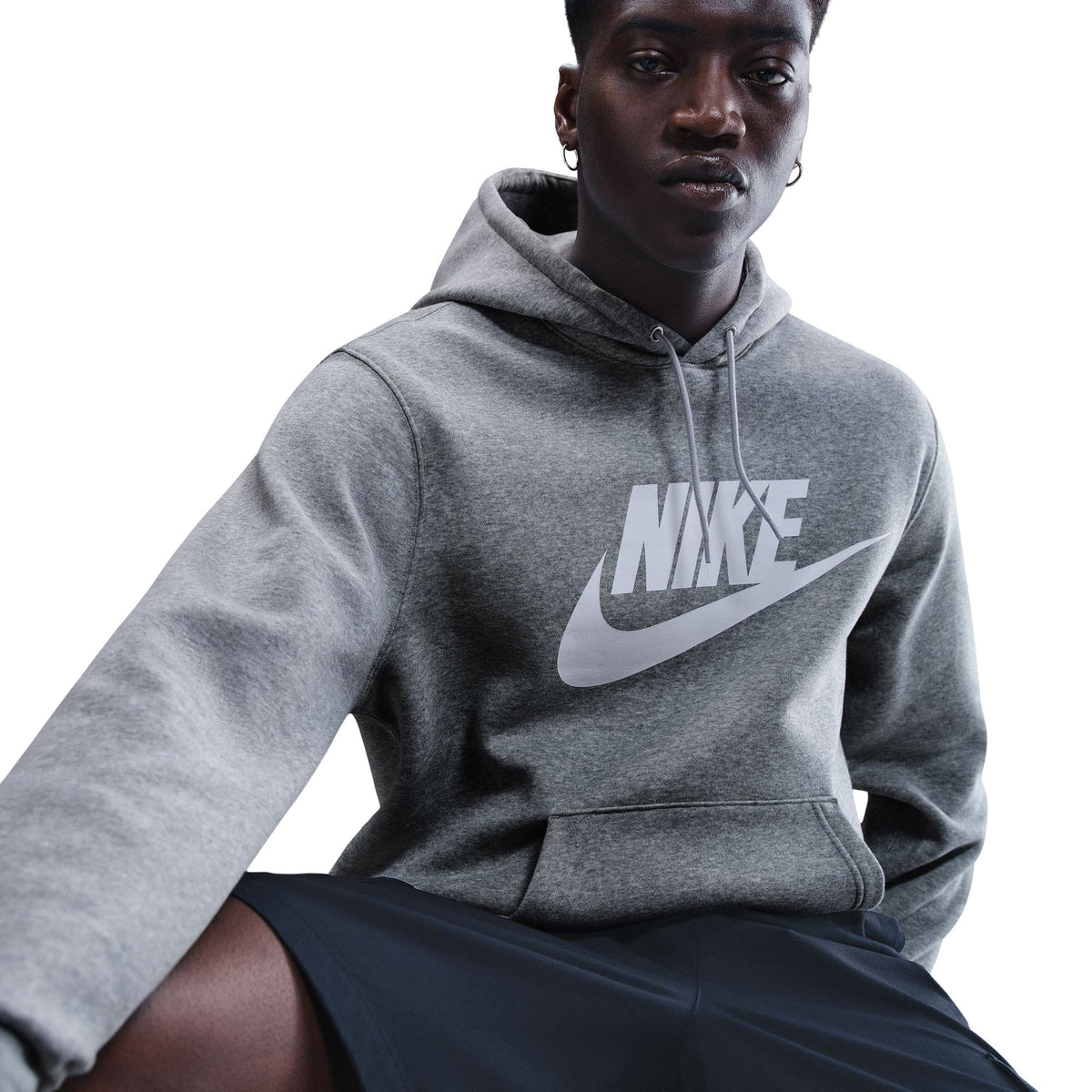 Nike Club Gfx Erkek Gri Hoodie