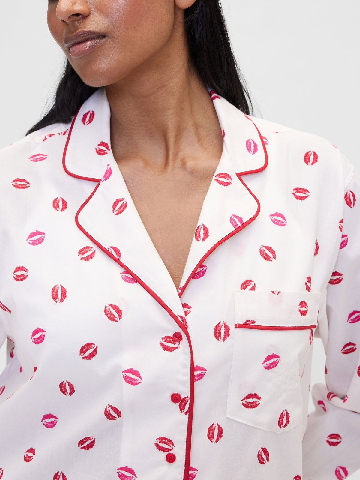 Kırık Beyaz Gap × Summer Fridays Relaxed Poplin Kiss Pijama Üstü
