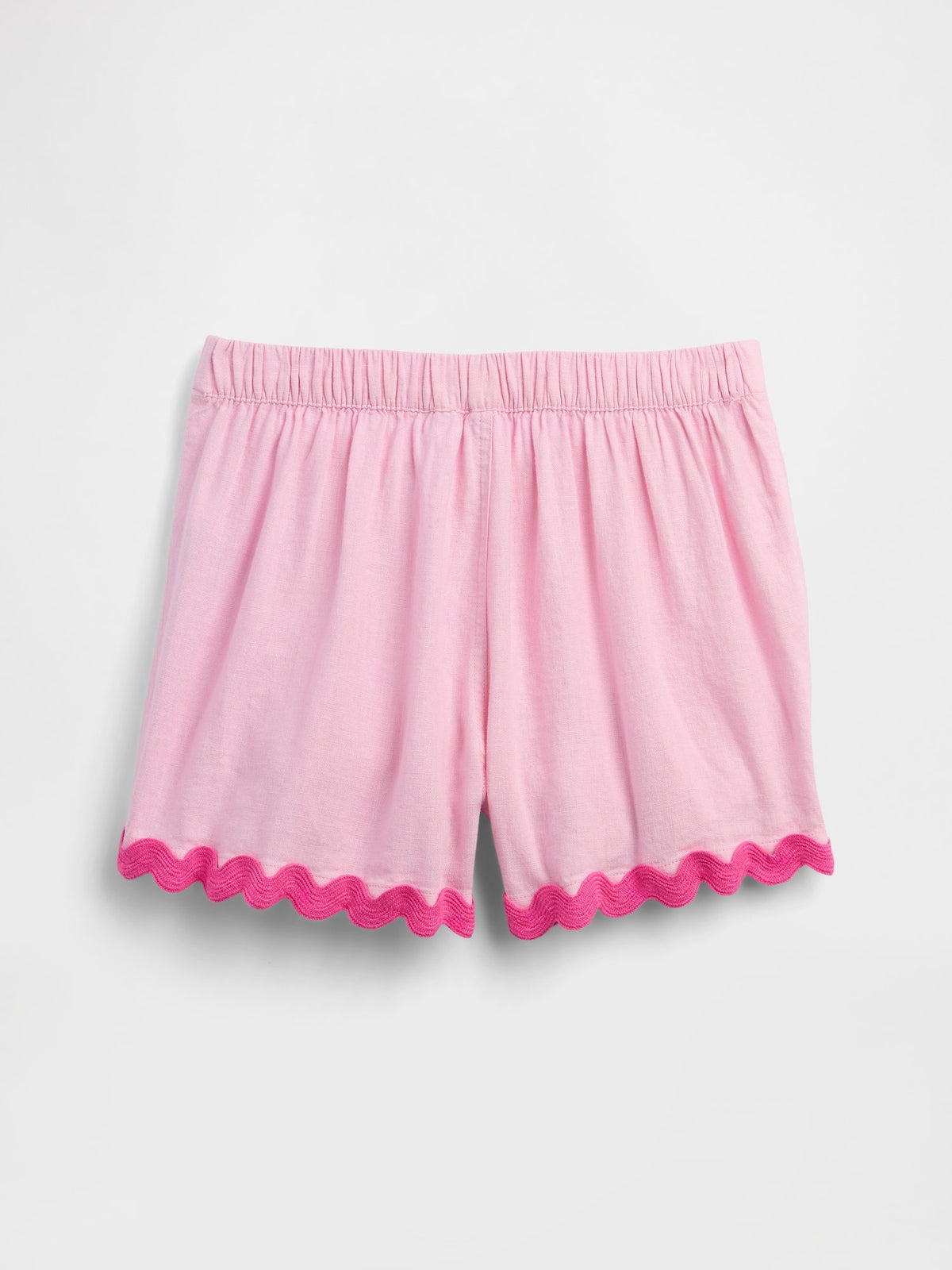Açık Pembe Pull-on Keten Karışımlı Şort Etek