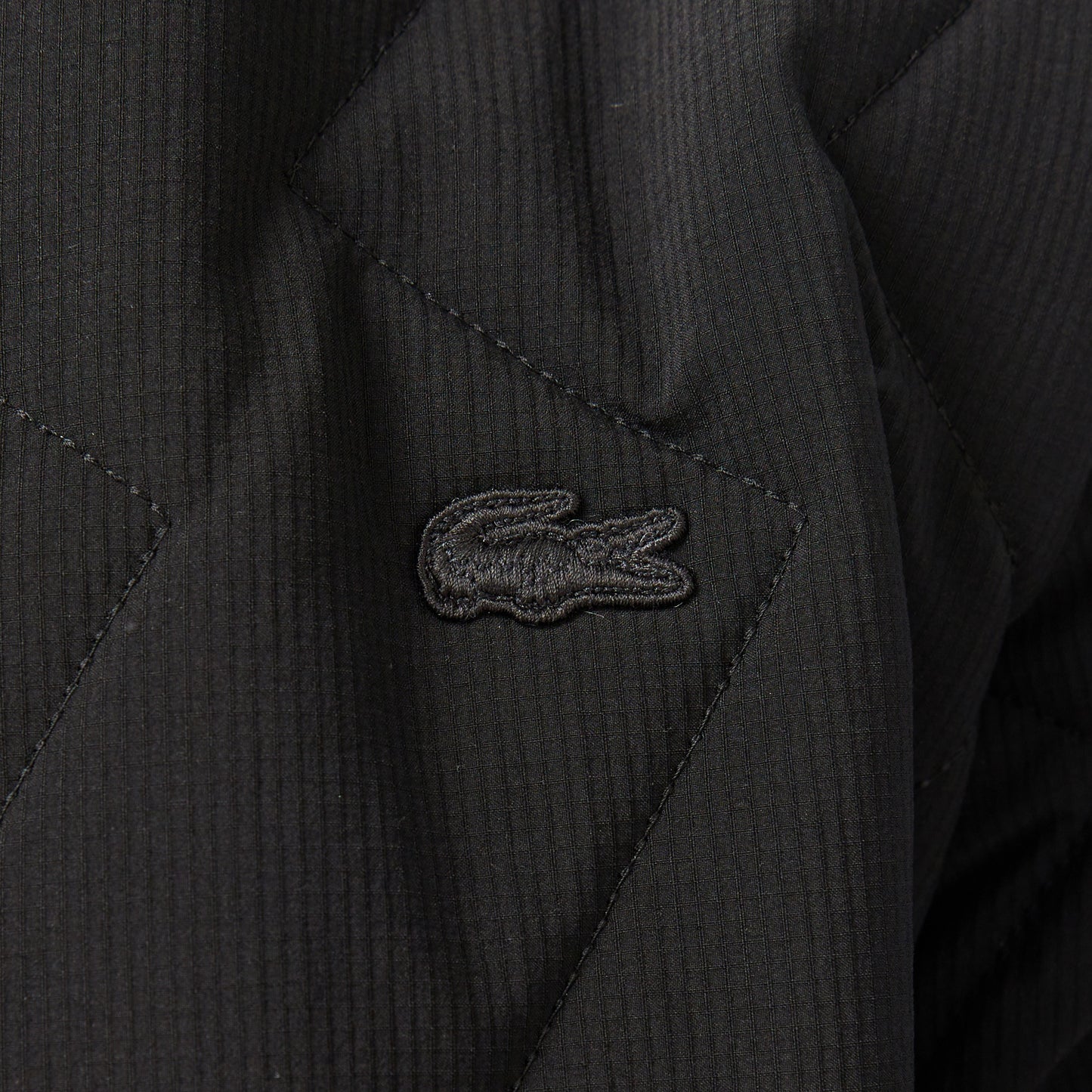 Lacoste Erkek Dik Yaka Kapitone Siyah Mont