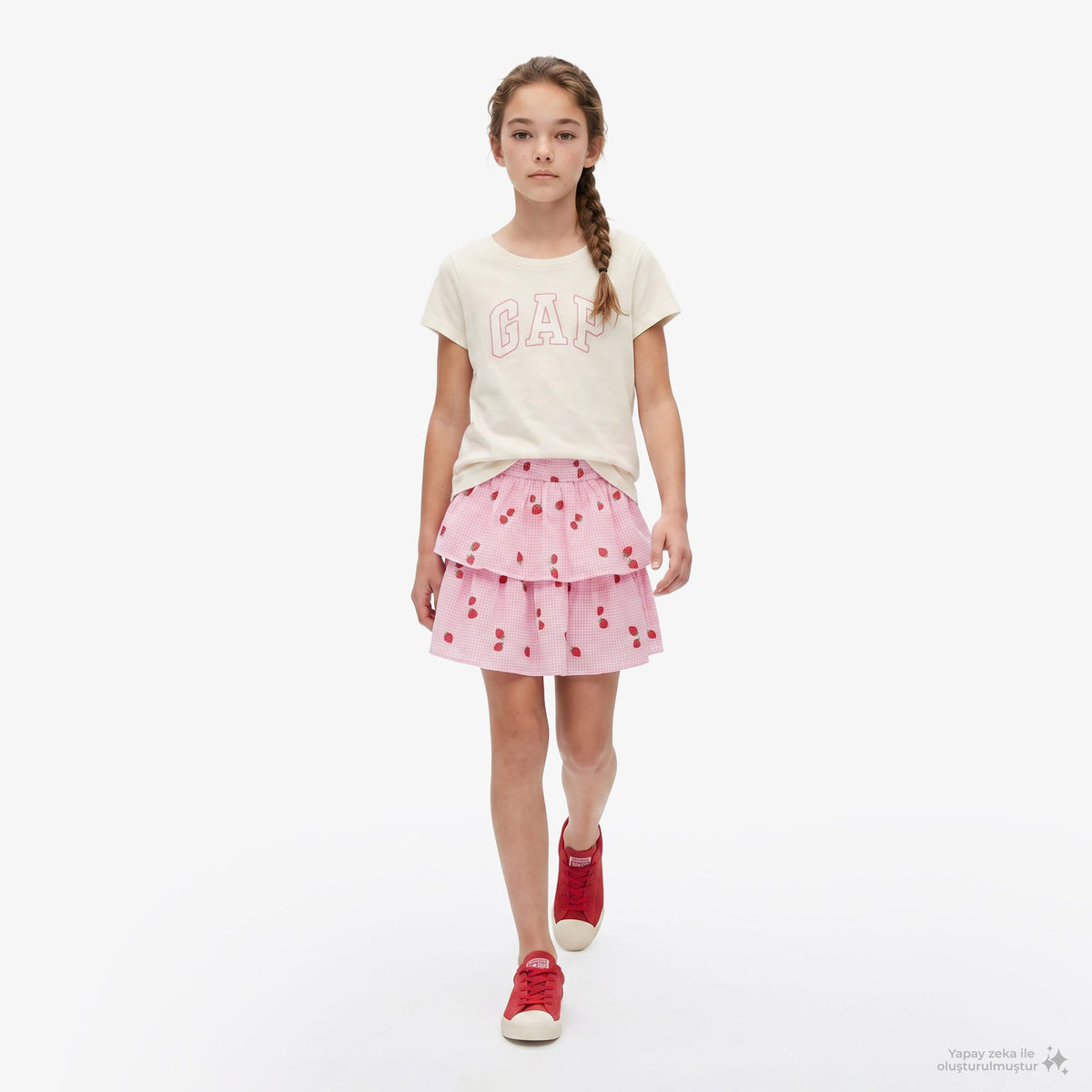 Gap Logo Çocuk Krem T-shirt