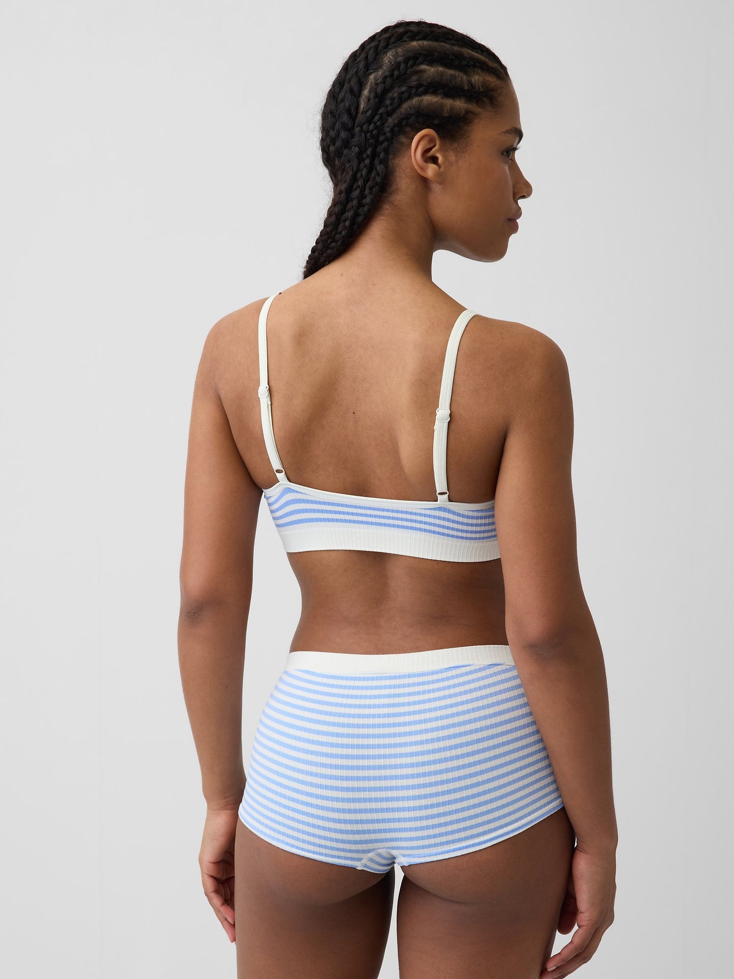 Açık Mavi Seamless Fitilli Triangle Bralet