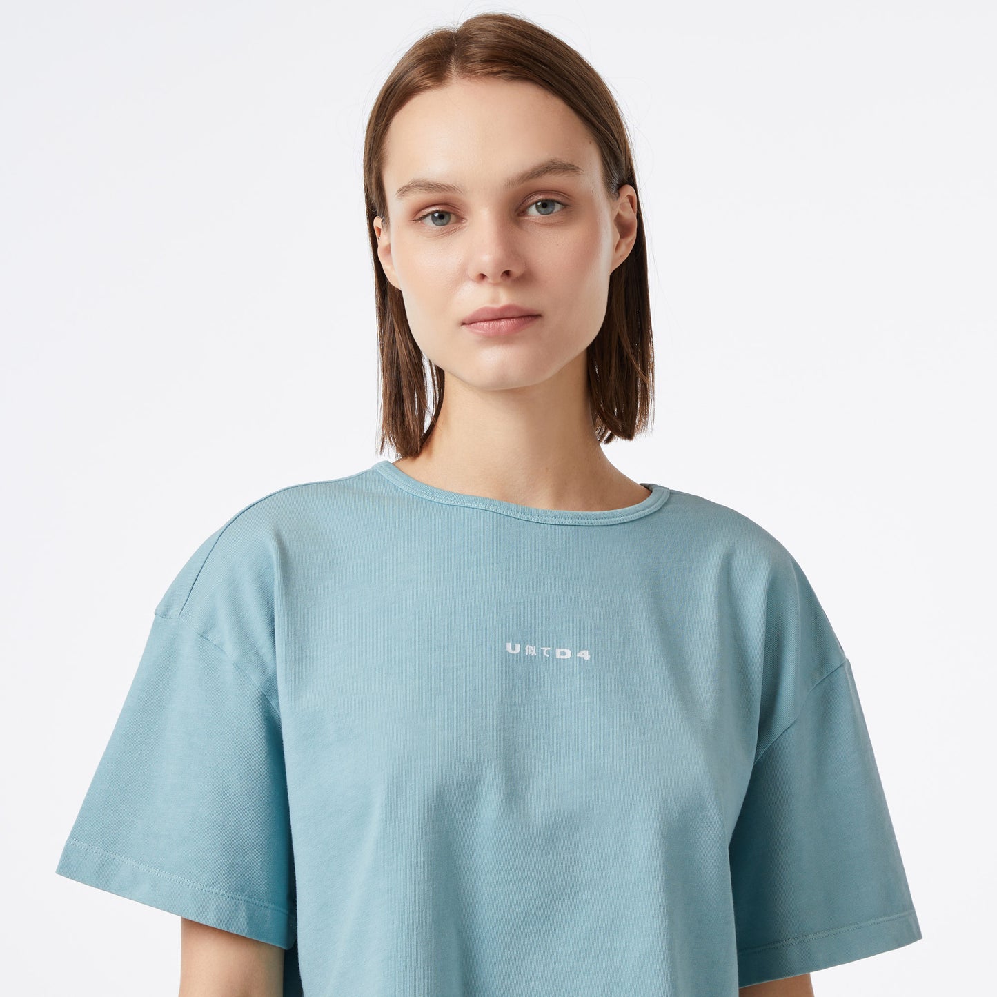 United4 Essentials Kadın Mavi Crop T-shirt