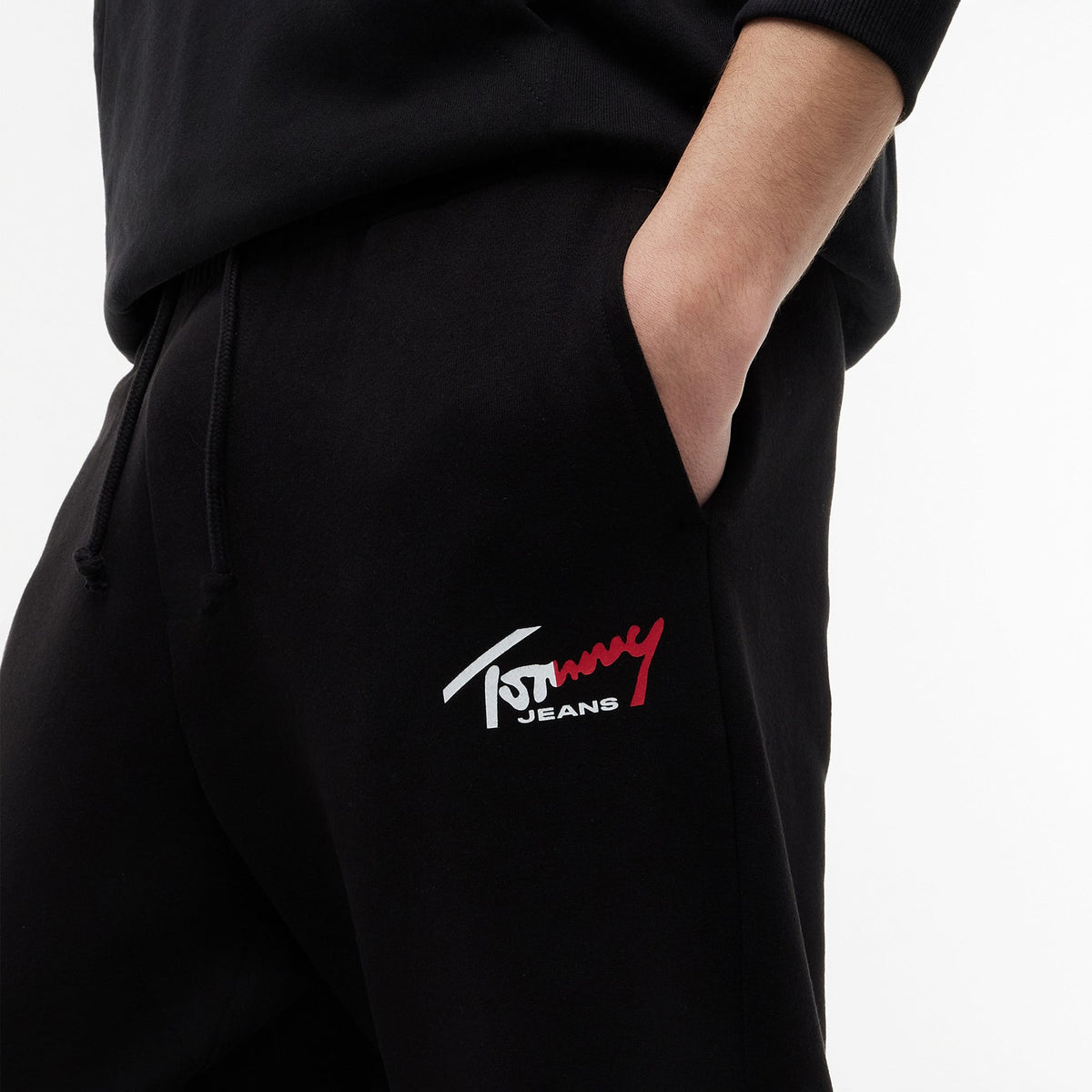 Tommy Hilfiger Reg Signature Erkek Siyah Eşofman Altı