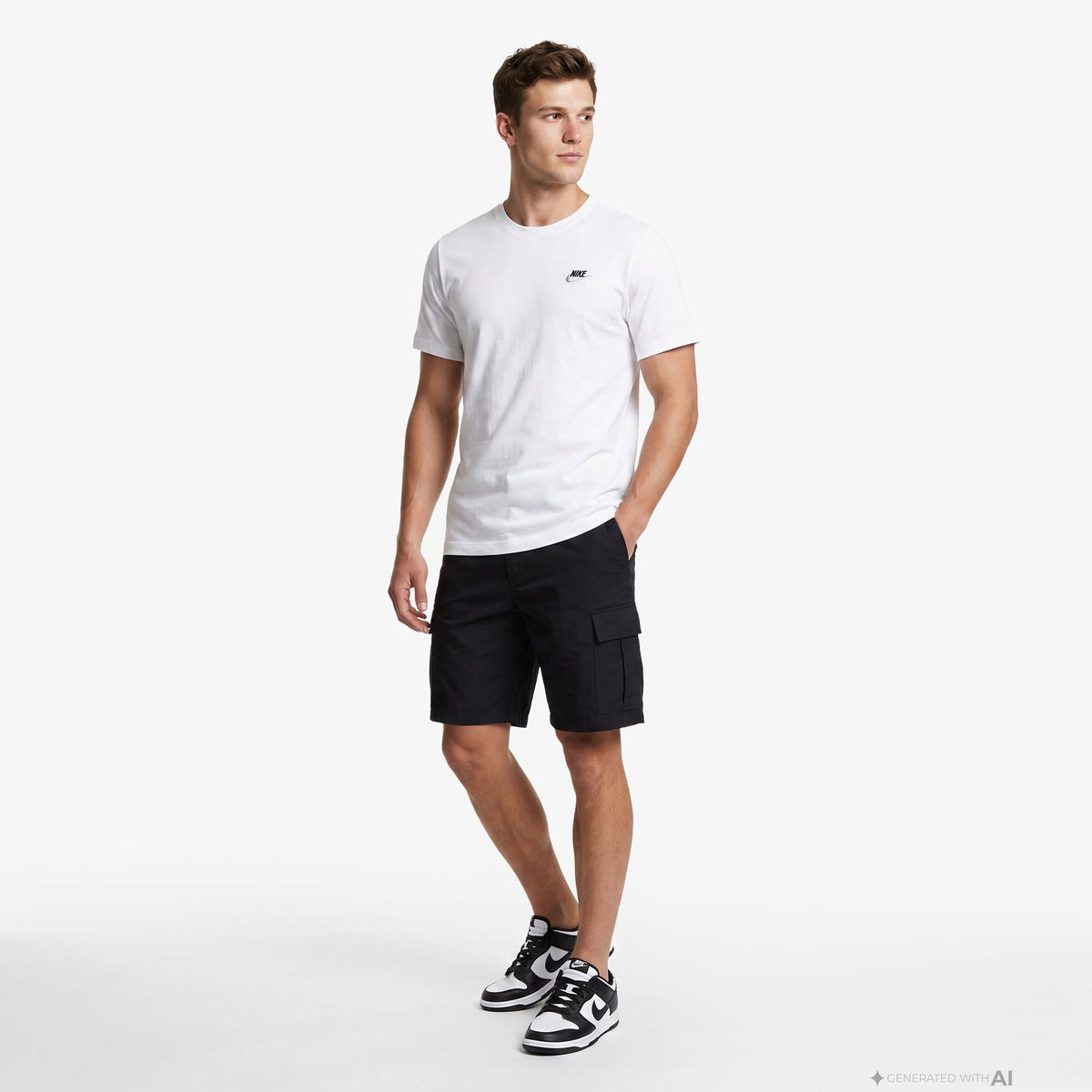 Nike Sportswear Club Erkek Beyaz T-shirt