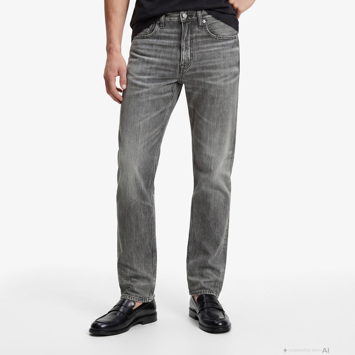 Calvin Klein 90s Straight Meteorite Tencel Erkek Gri Jean