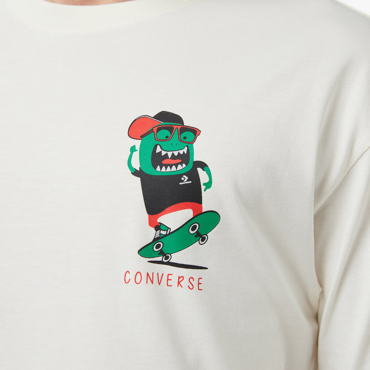 Converse Regular Fit Erkek Krem T-shirt