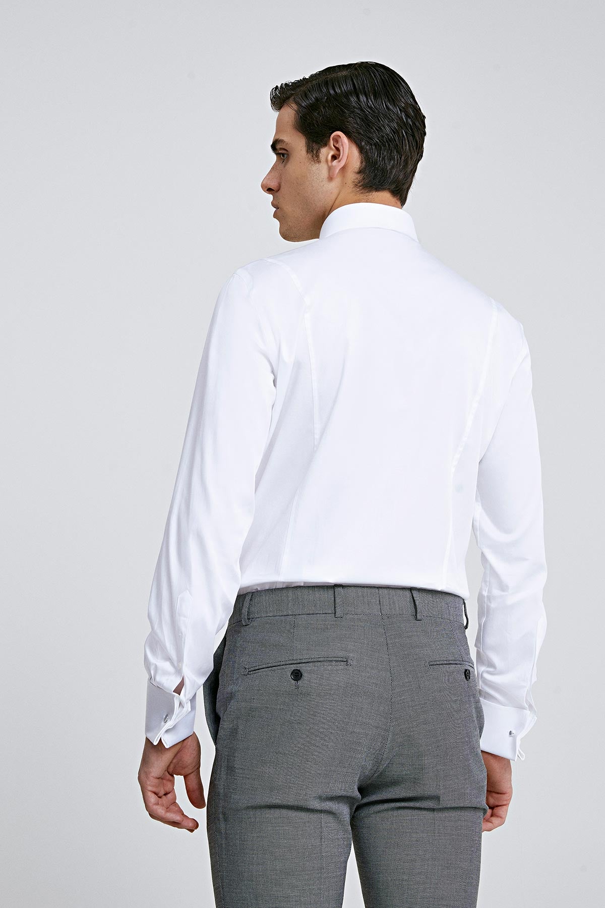 Ds Damat Slim Fit Beyaz Düz Gömlek
