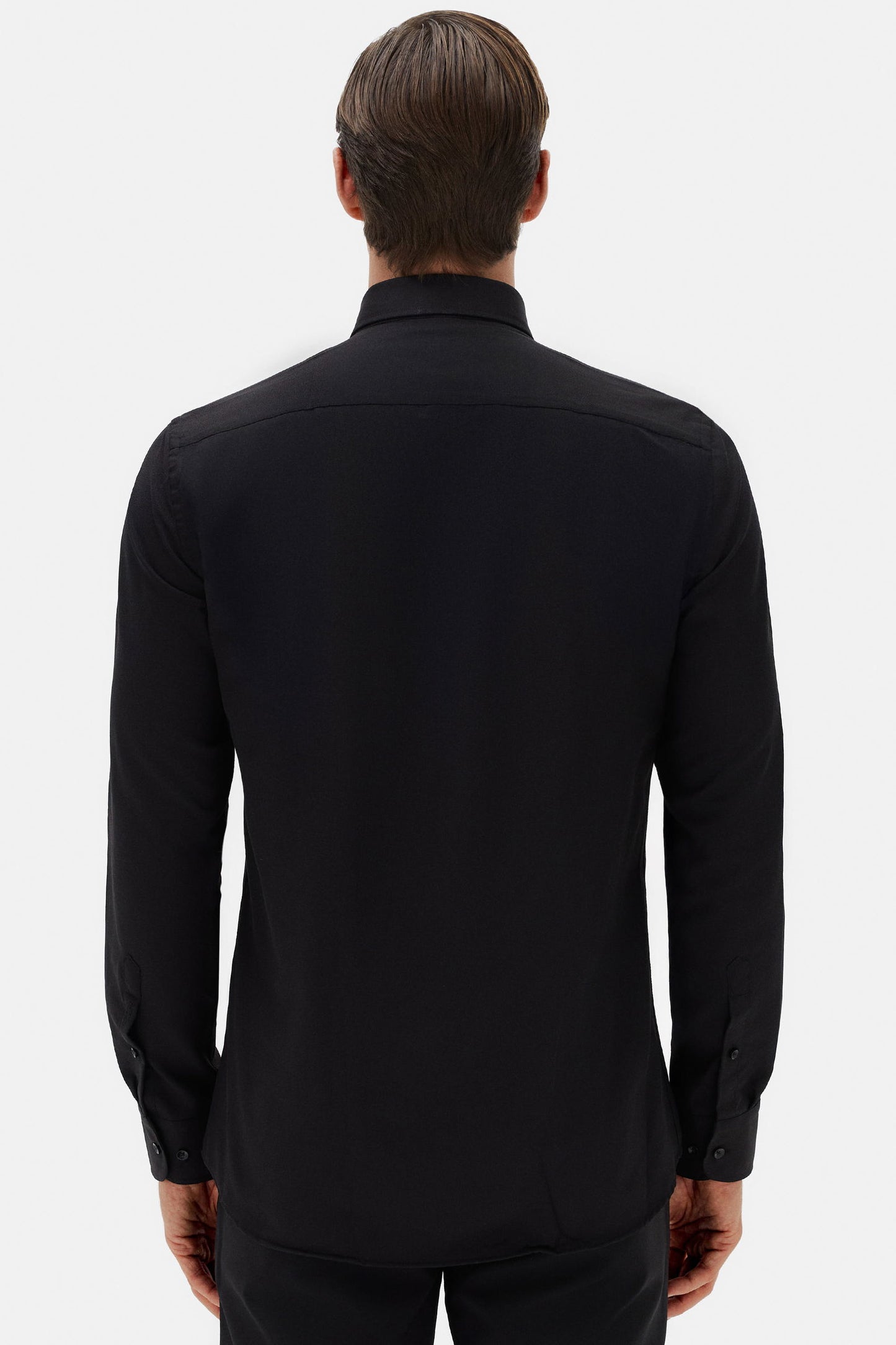 Twn Slim Fit Siyah Krep Desen Gömlek