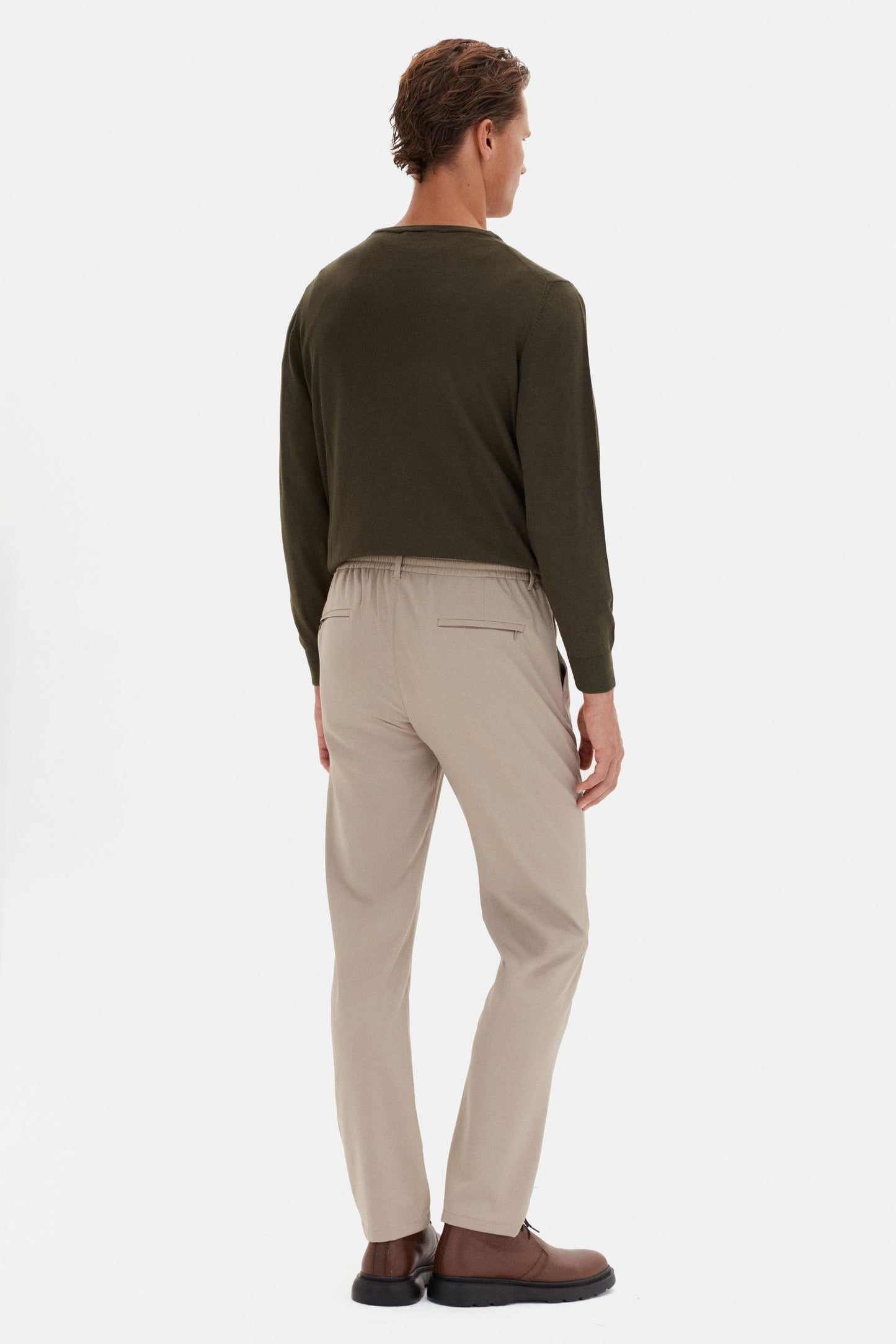 Ds Damat Relaxed Fit Bej Düz Jogger Pantolon