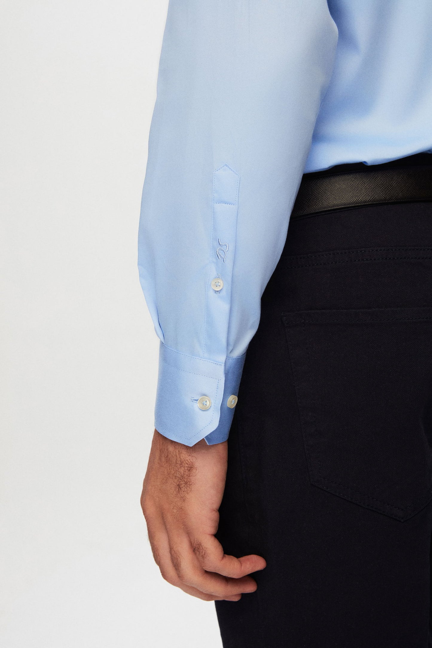 Ds Damat Slim Fit Mavi Düz Nano Care Gömlek