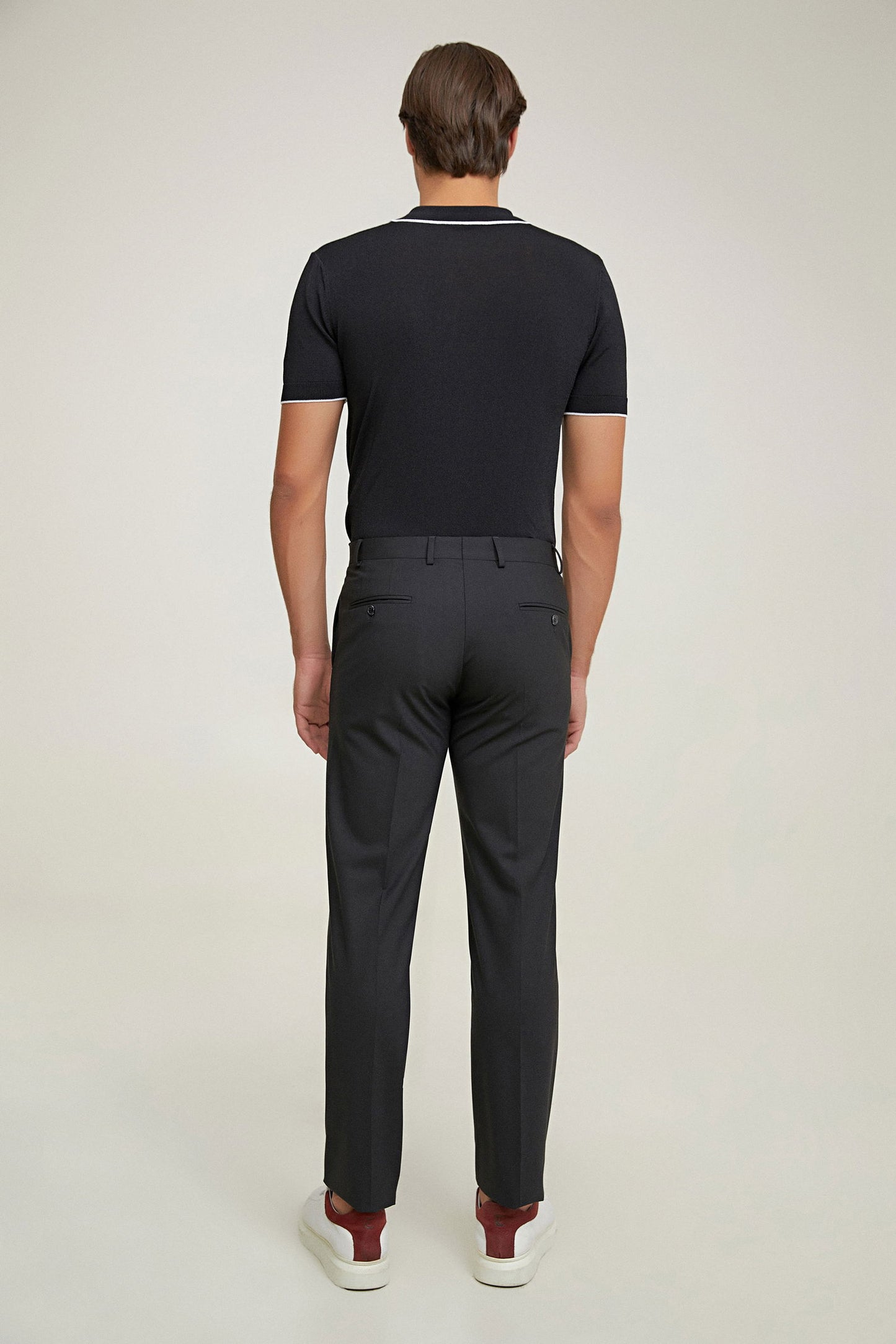 Ds Damat Comfort Fit Siyah Düz Travel Kumaş Pantolon