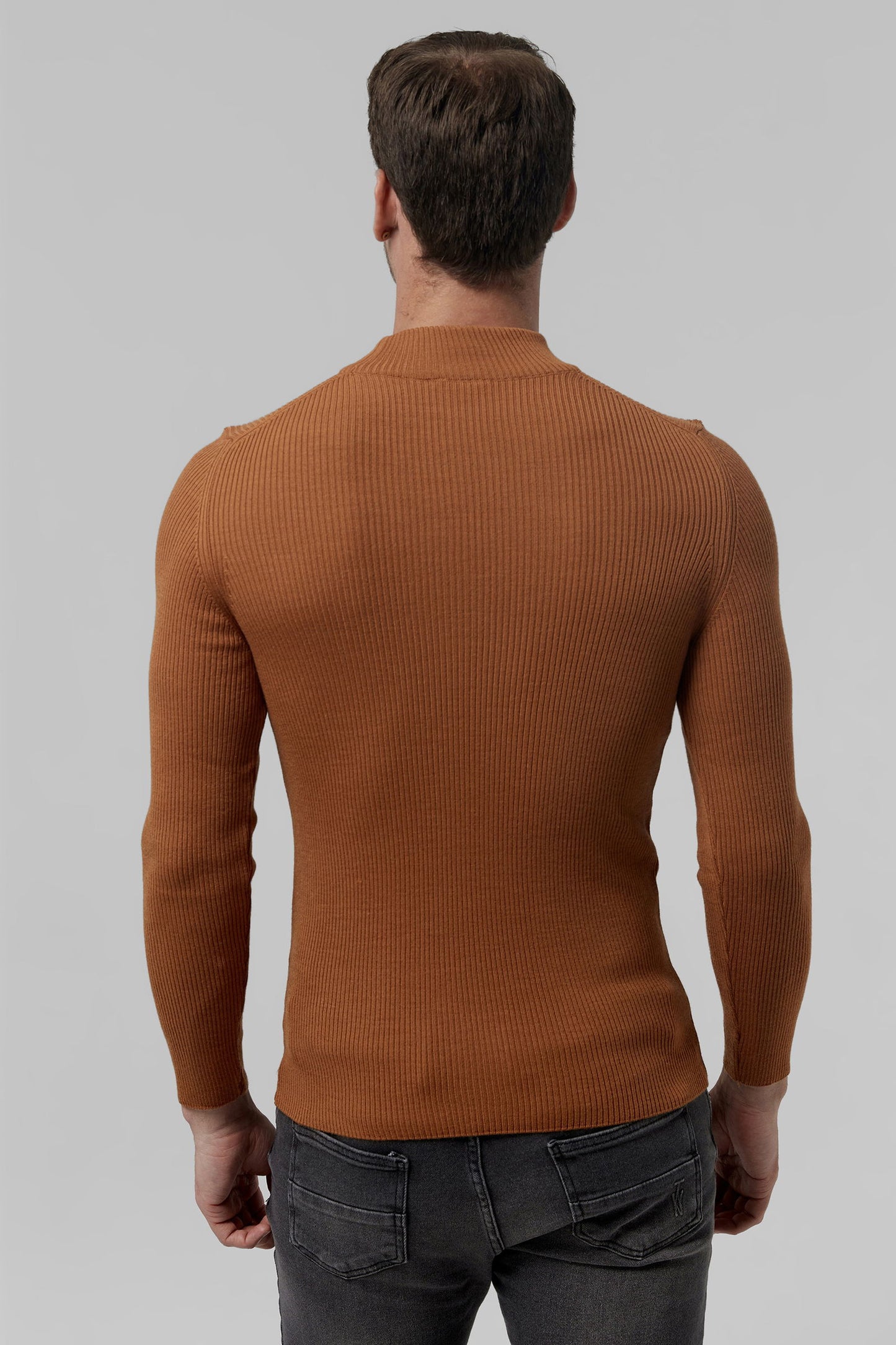 Twn Slim Fit Findik Kahve Rib Örgü Kazak