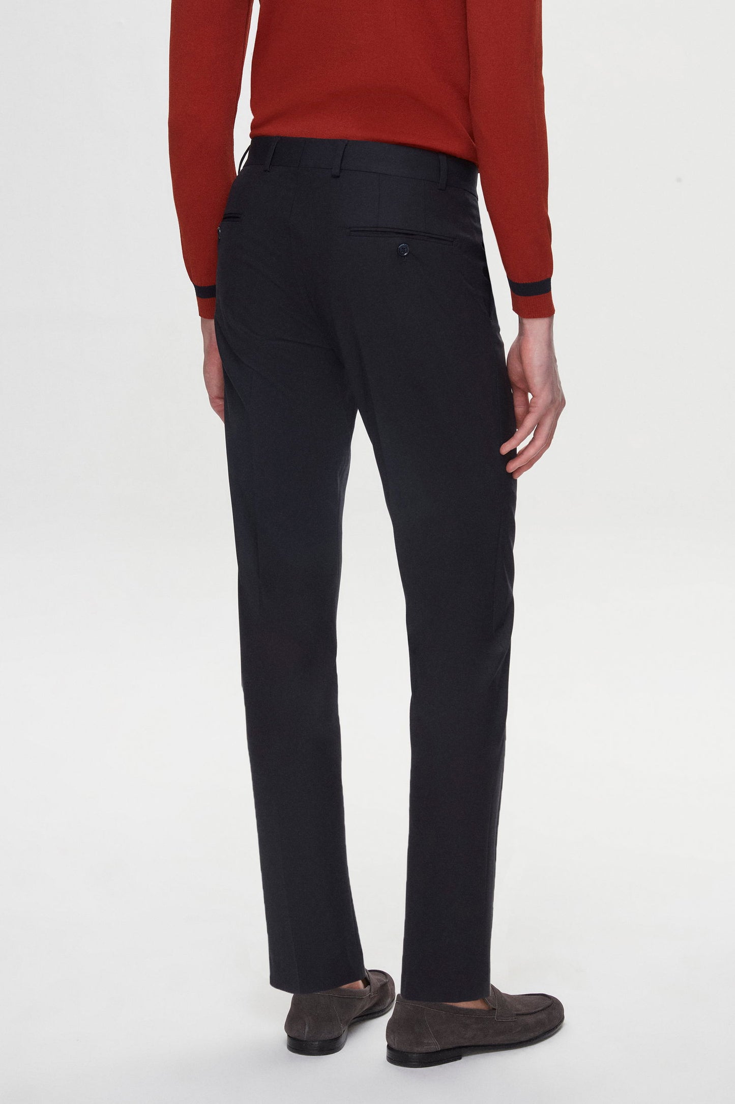 Ds Damat Regular Fit Koyu Lacivert Düz Travel Kumaş Pantolon