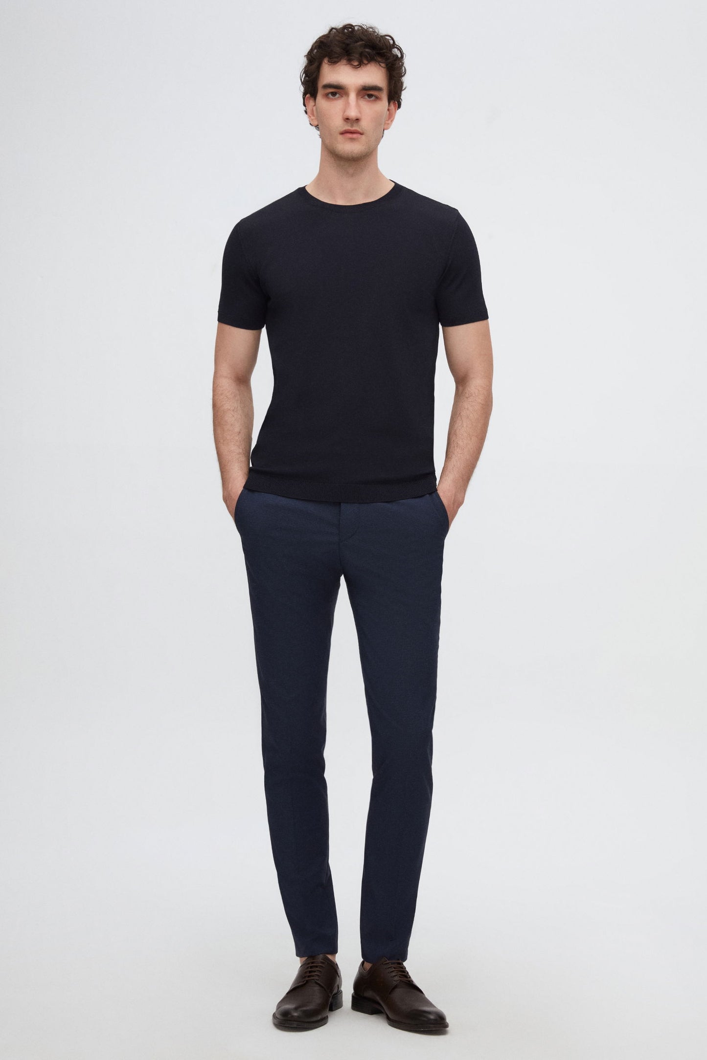 Twn Slim Fit Lacivert Yazlık Rayon Triko T-shirt