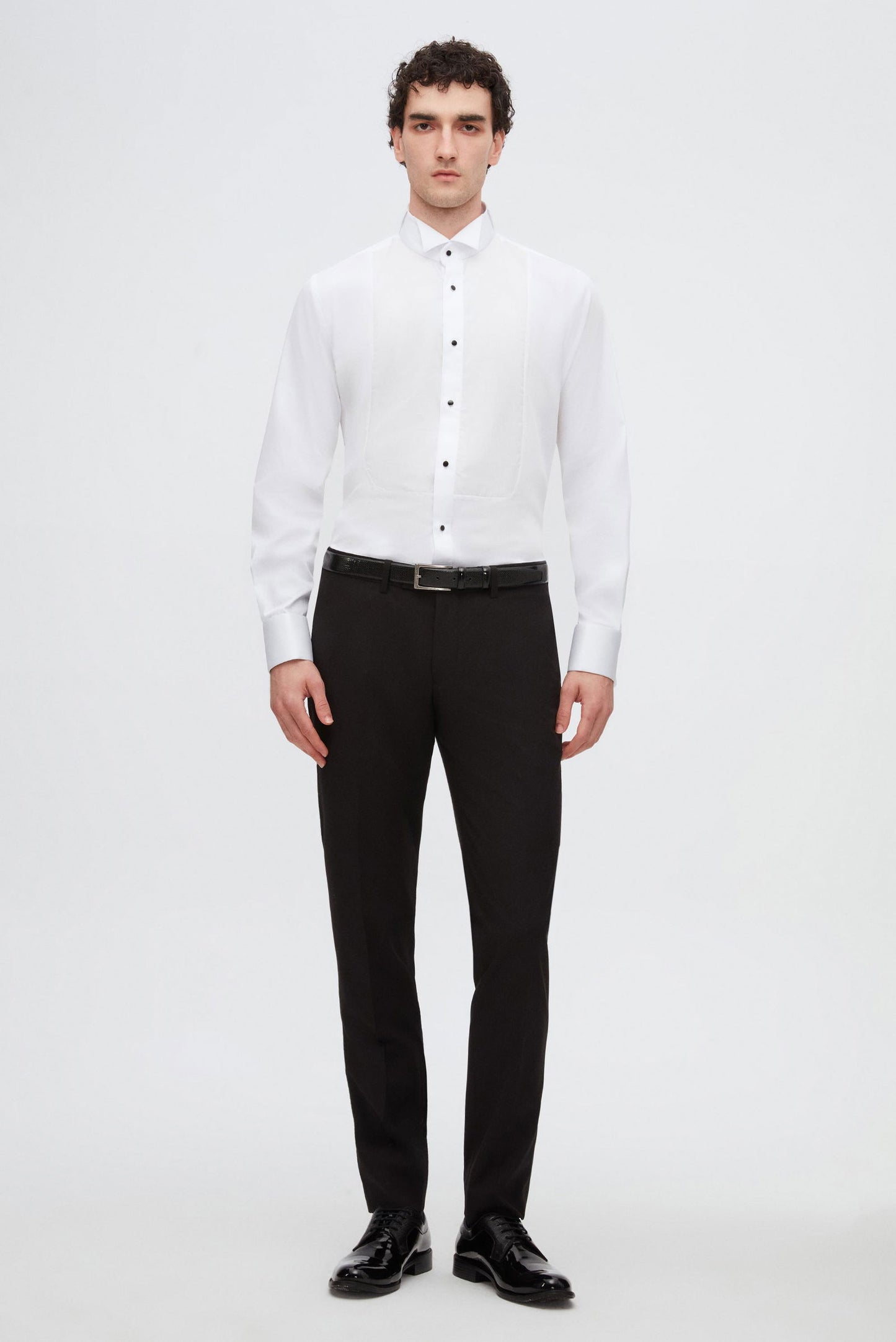 Ds Damat Slim Fit Beyaz Düz Smokin Gömlek