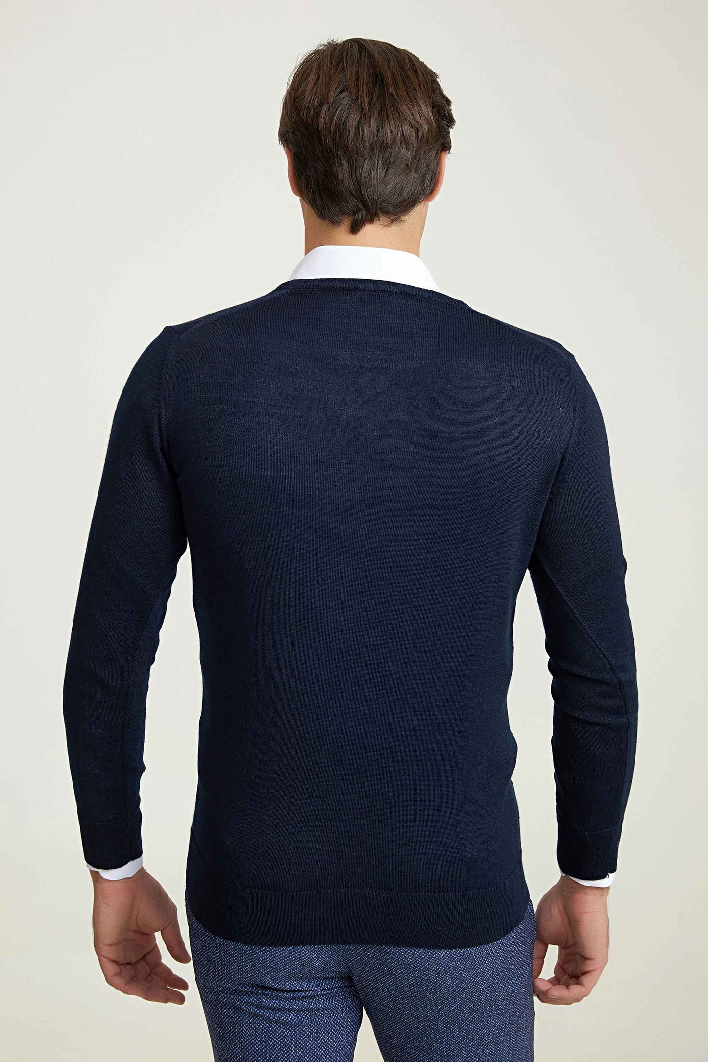 Ds Damat Regular Fit Lacivert Düz Örgü Kazak