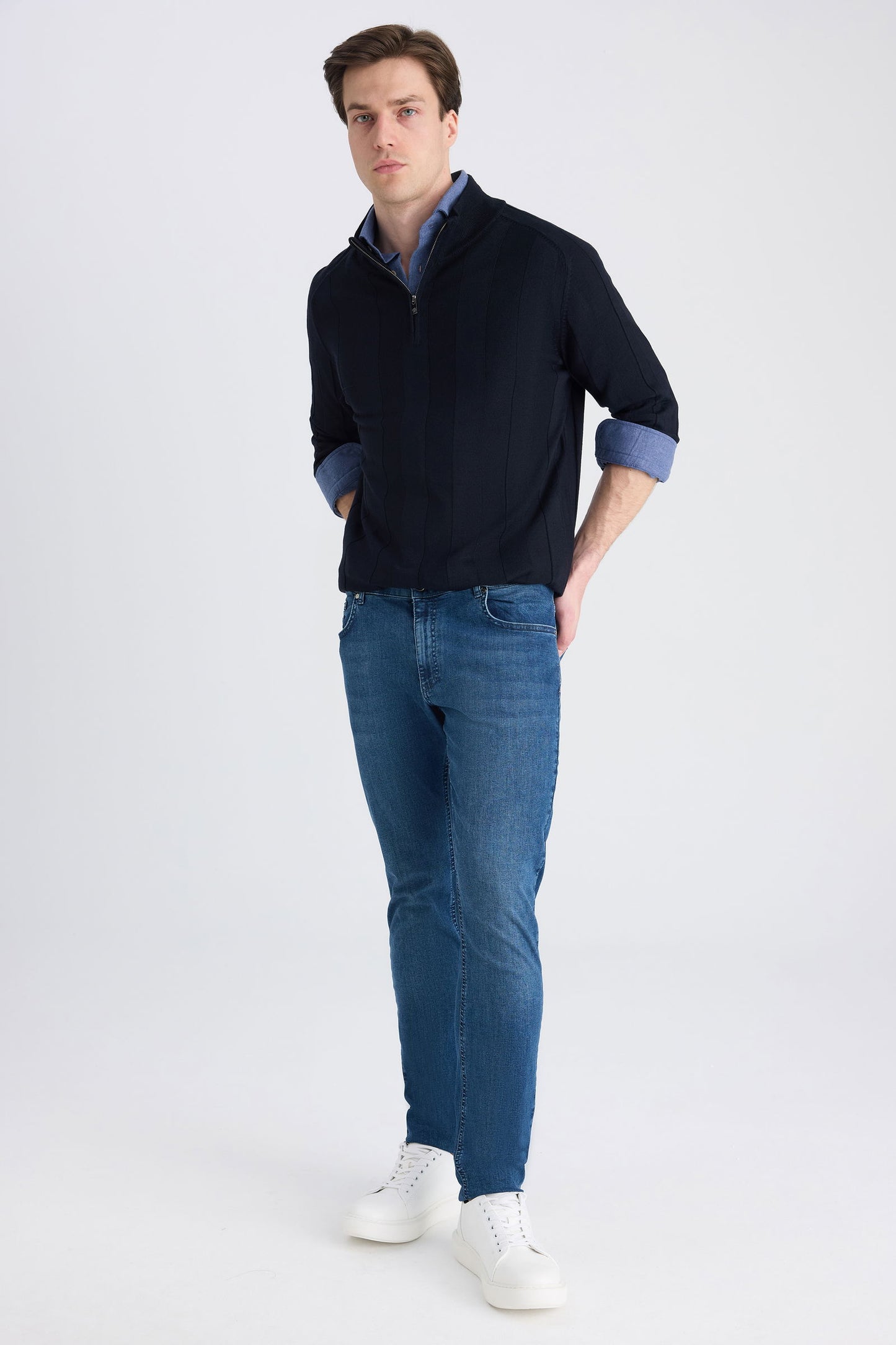 Ds Damat Slim Fit Lacivert Denim Pantolon