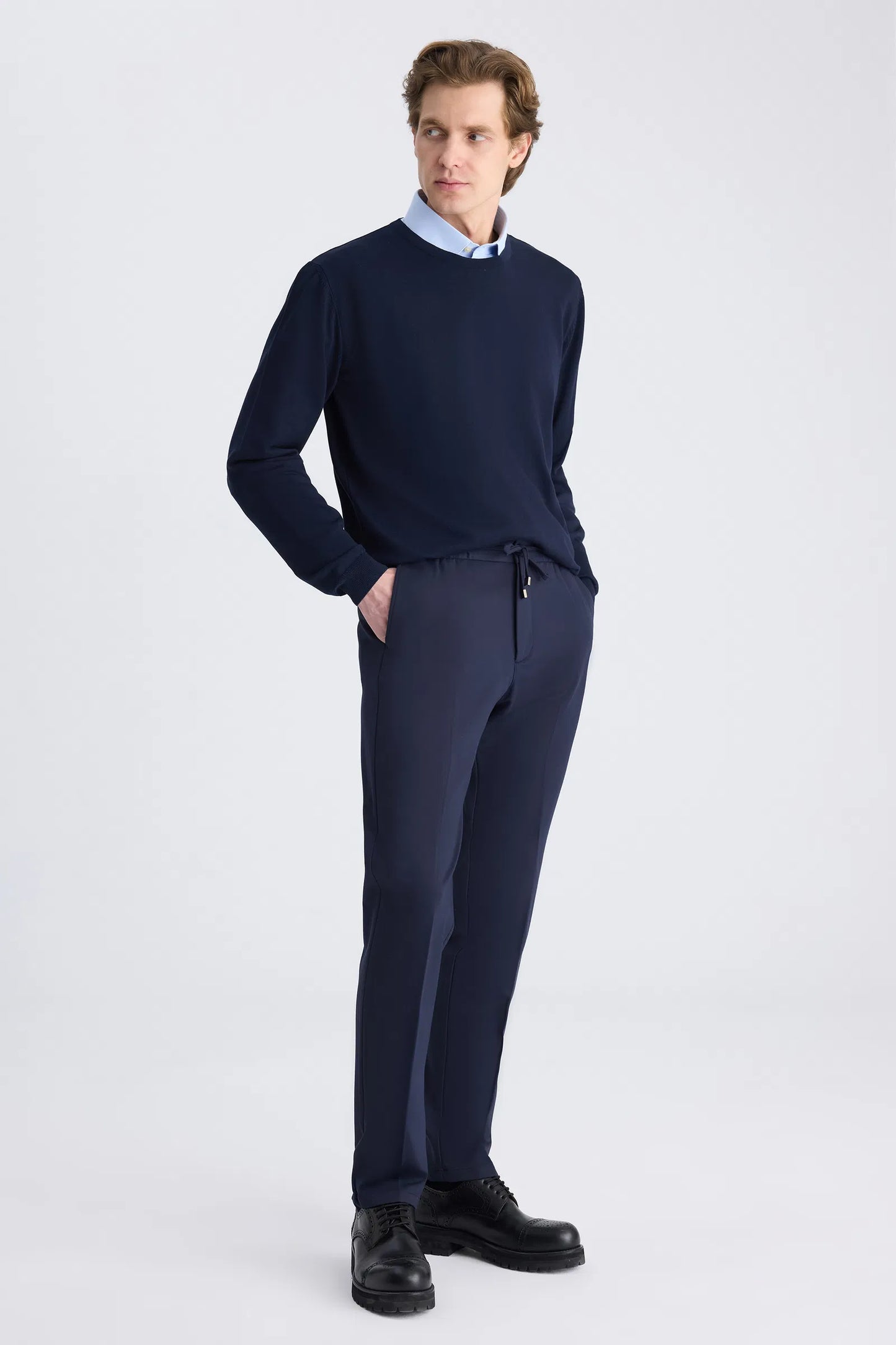 Ds Damat Relaxed Fit (pilesiz) Lacivert Armürlü Jogger Pantolon