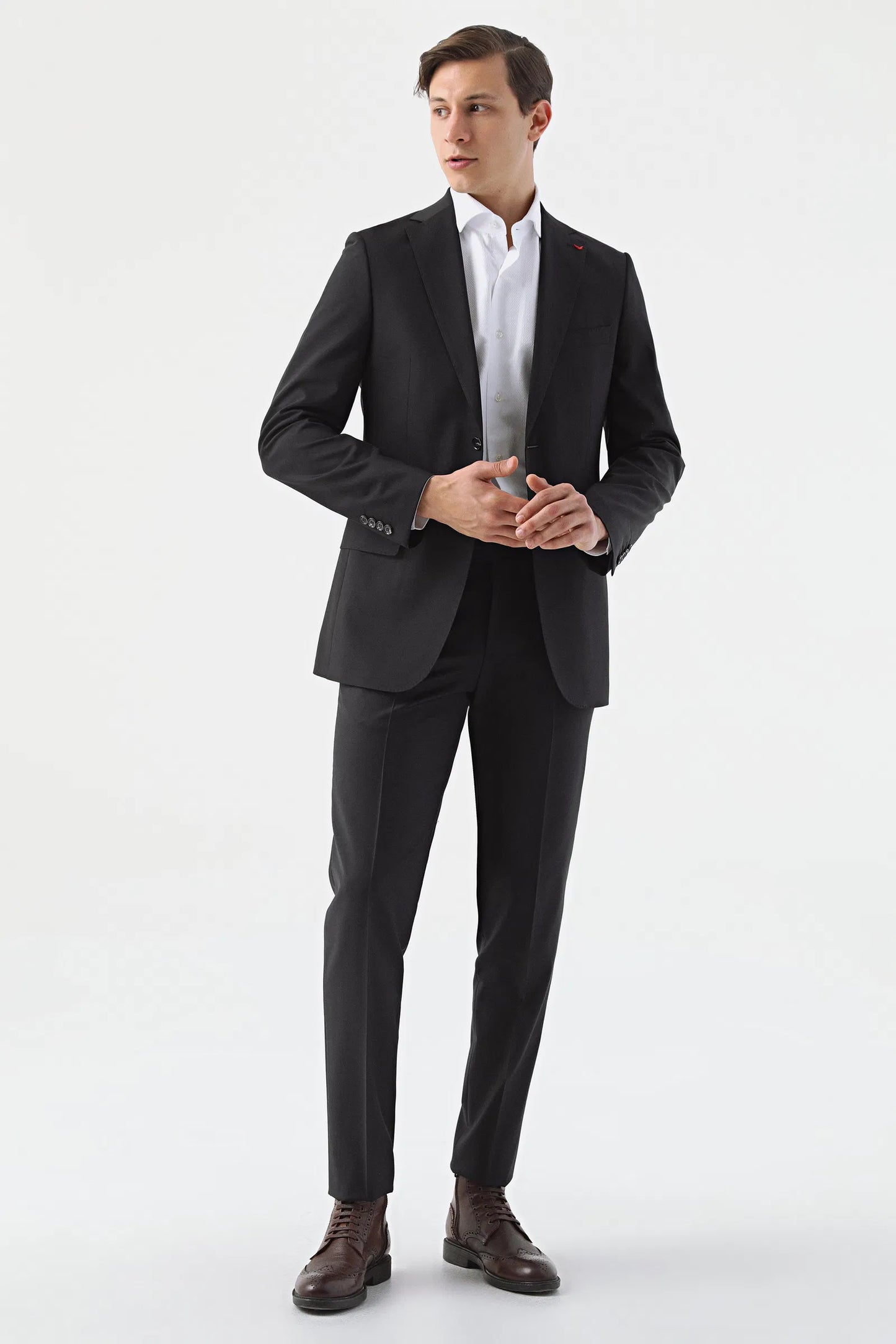 Ds Damat Slim Fit Siyah Düz Travel Takim Elbise