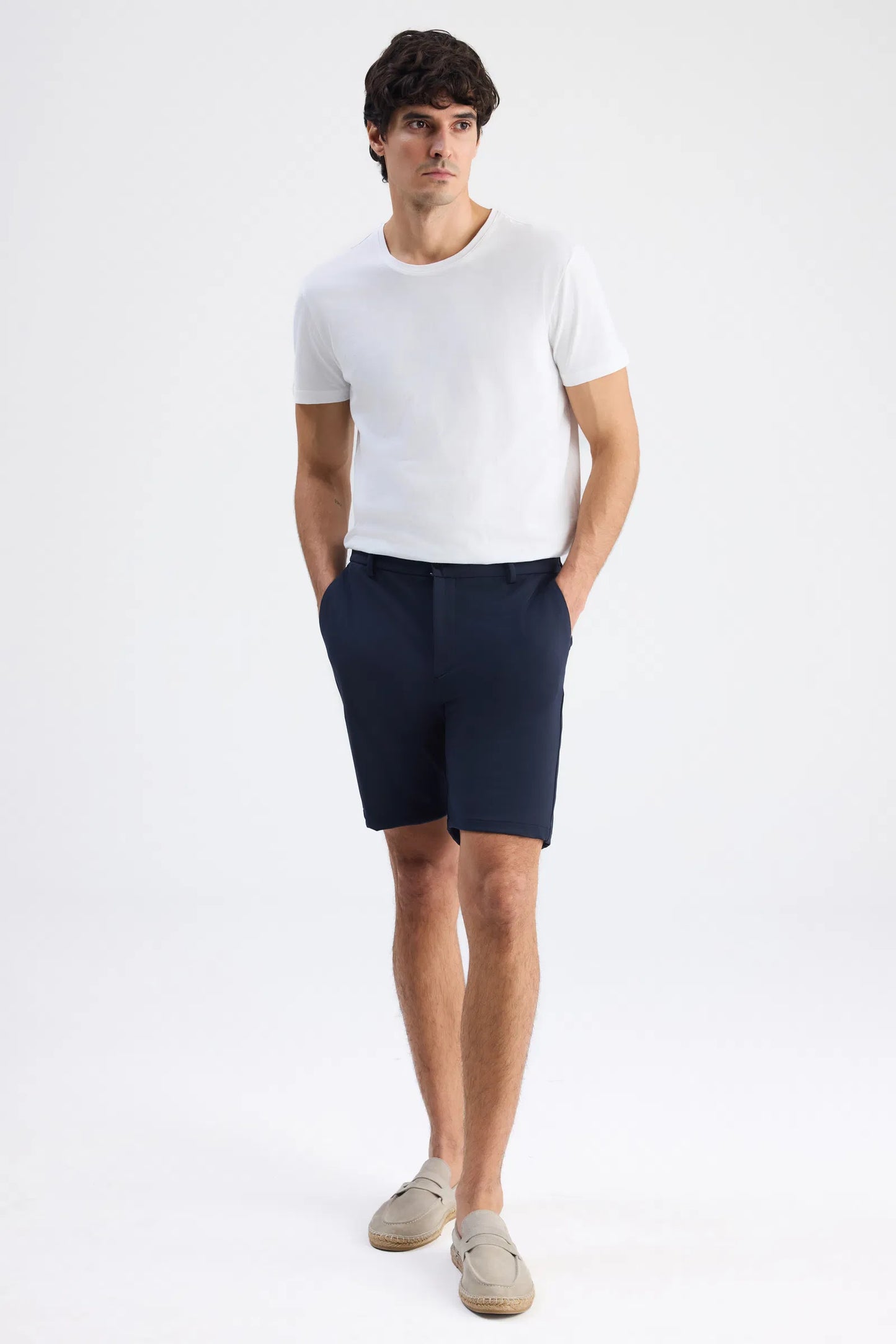 Ds Damat Relaxed Fit (pilesiz) Lacivert Düz Şort
