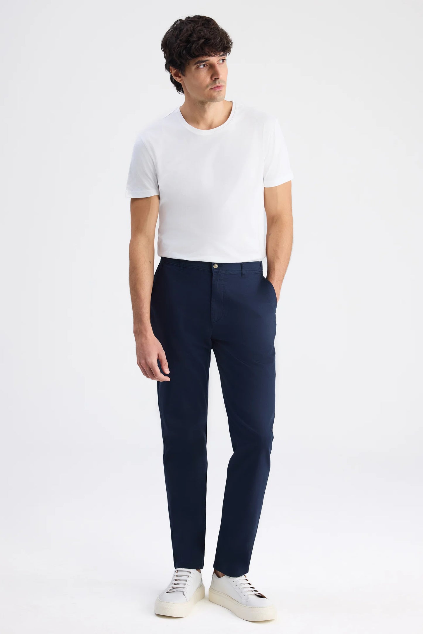 Ds Damat Relaxed Fit (pilesiz) Lacivert Gabardin Chino Pantolon