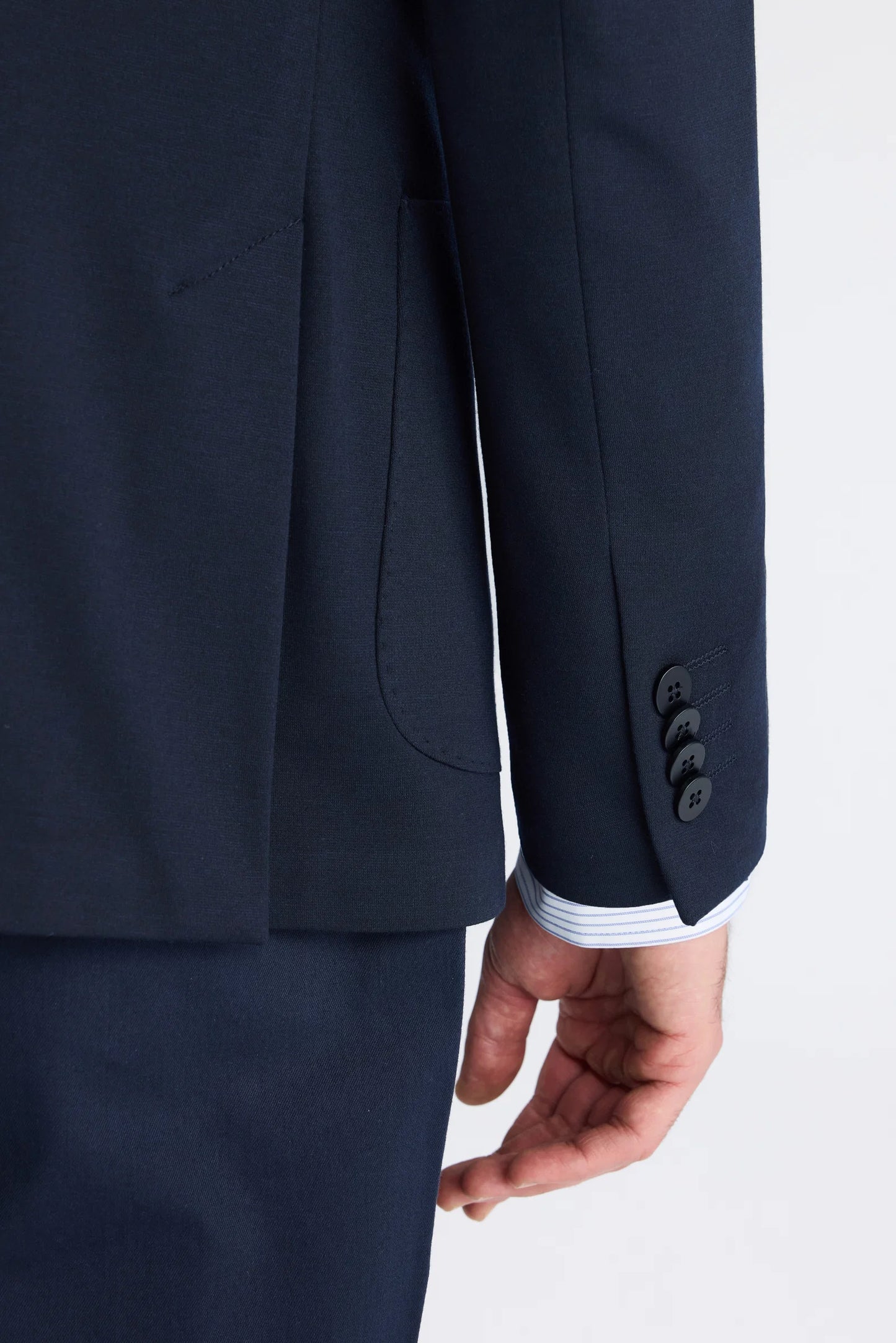 Ds Damat Regular Fit Lacivert Armürlü Kumaş Ceket
