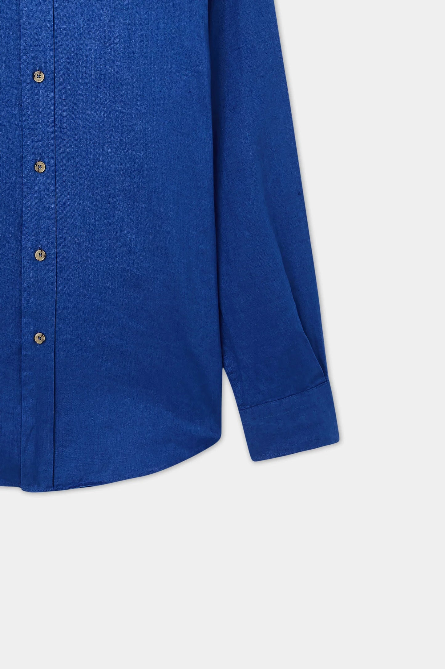 Ds Damat Comfort Indigo Düz %100 Keten Gömlek