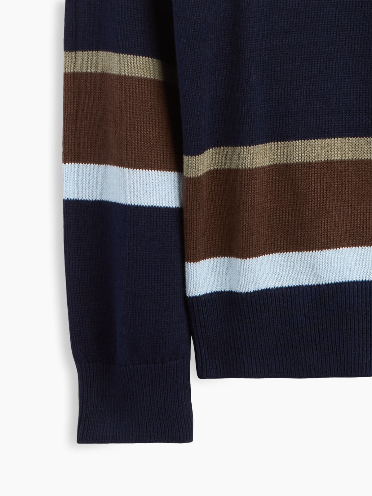 Lacivert Relaxed Textured Bisiklet Yaka Kazak
