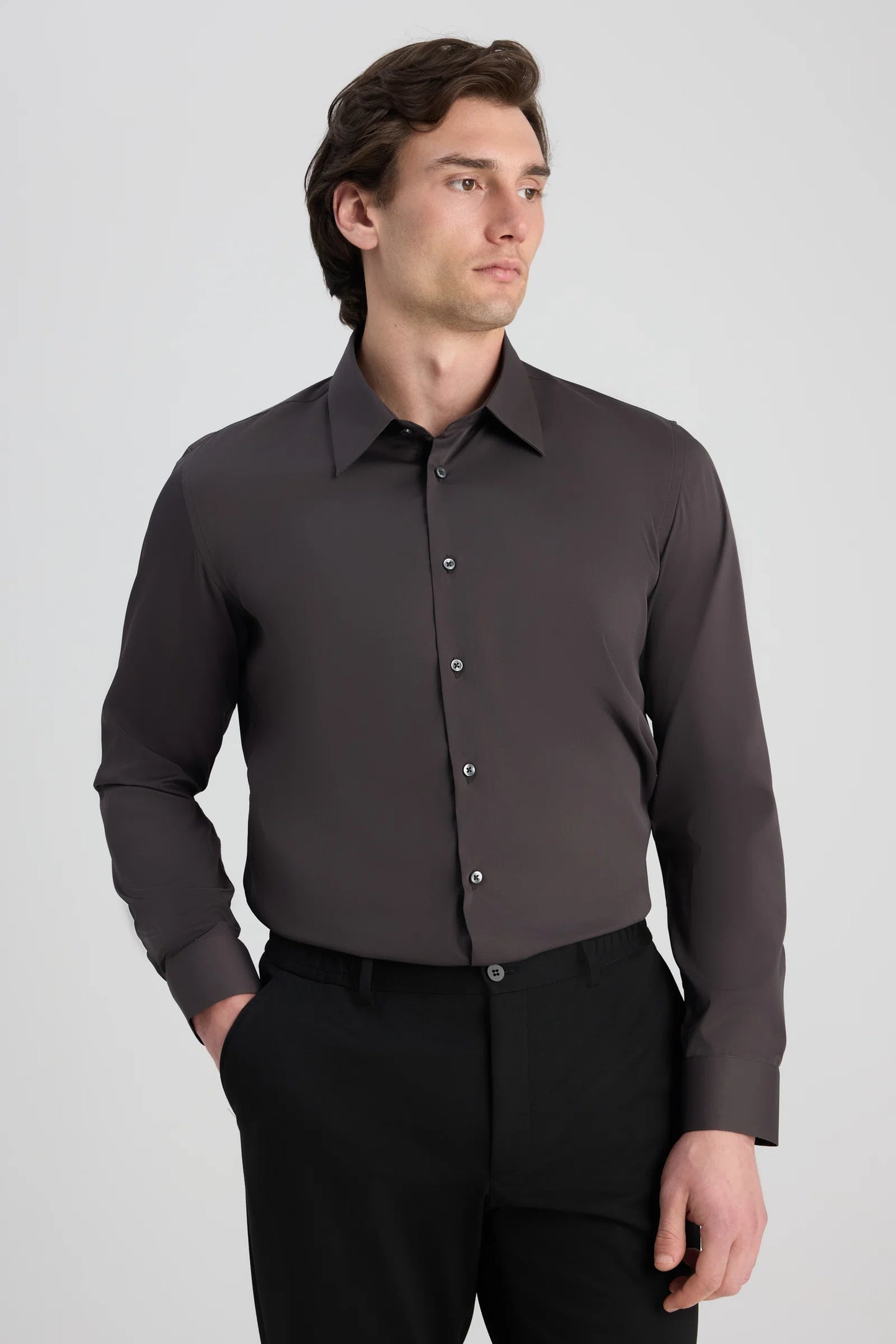Twn Slim Fit Vizon Düz Travel Gömlek