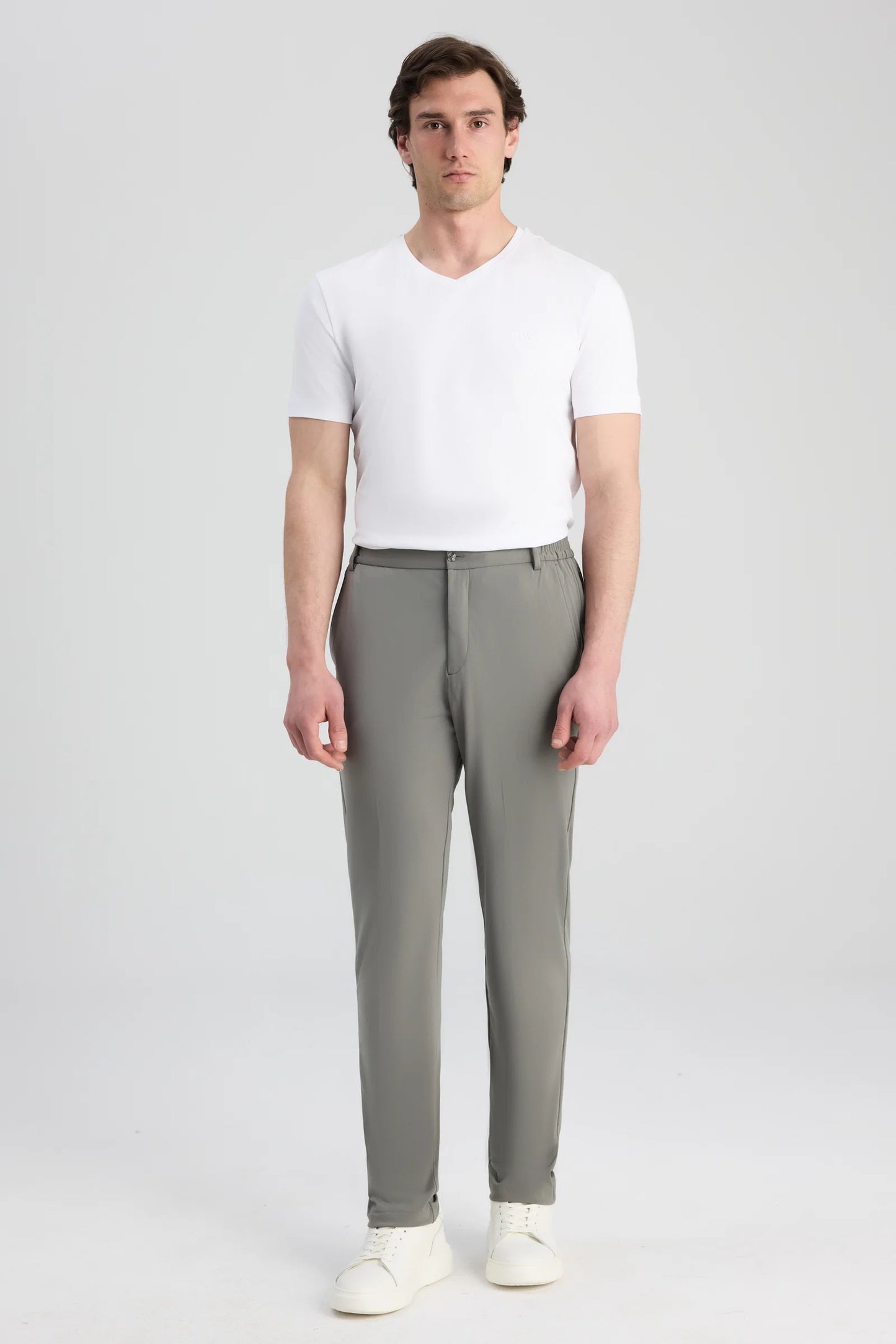 Twn Relaxed Fit (pilesiz) Adaçayı Düz Jogger Pantolon