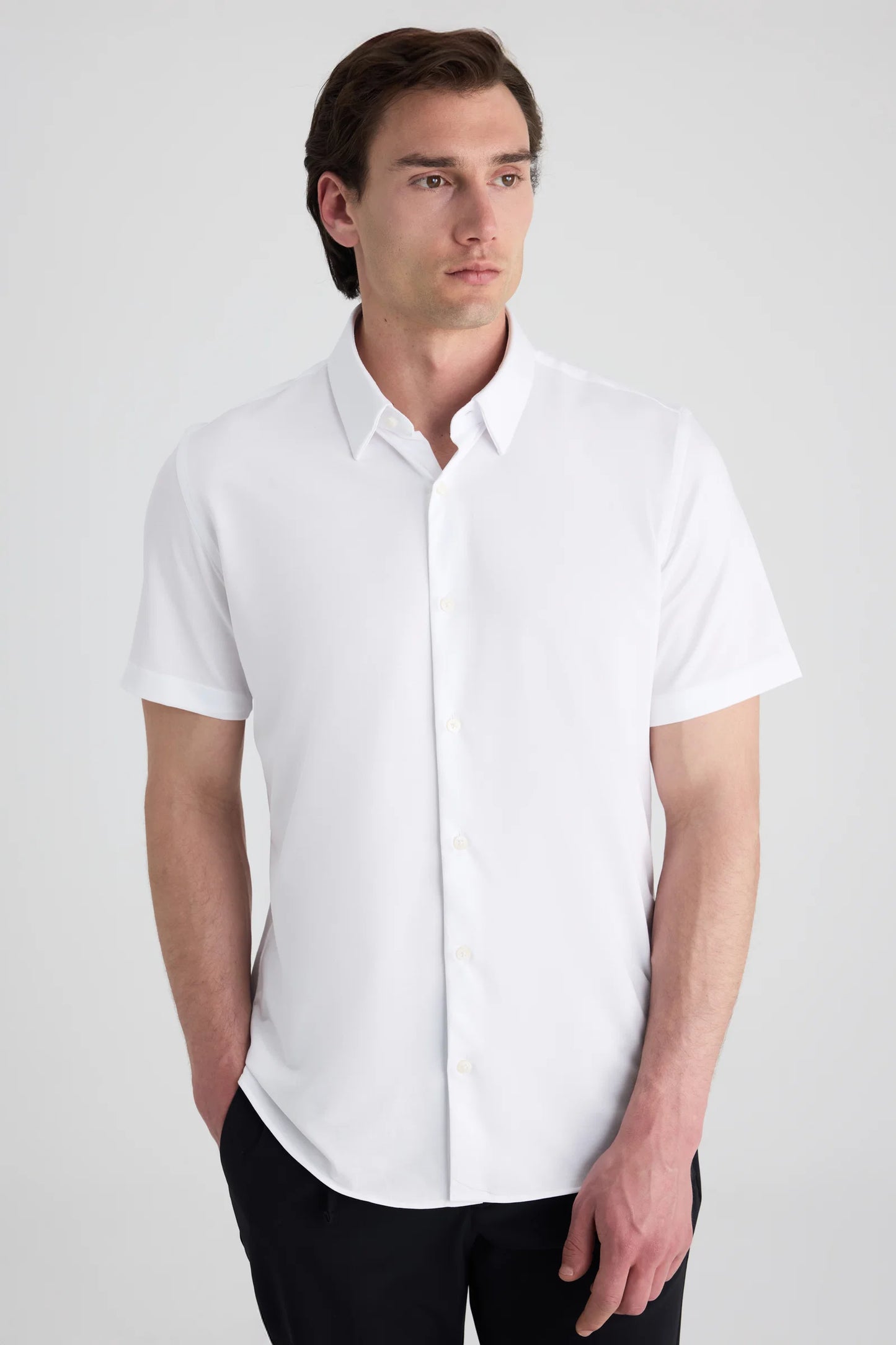 Ds Damat Slim Fit Beyaz Örme Gömlek