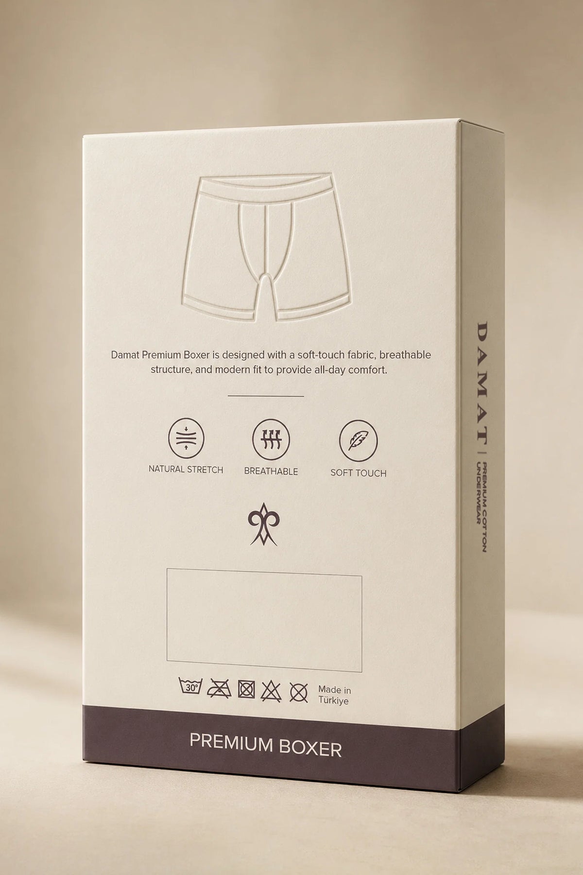 Damat Siyah Pamuklu Premium Boxer