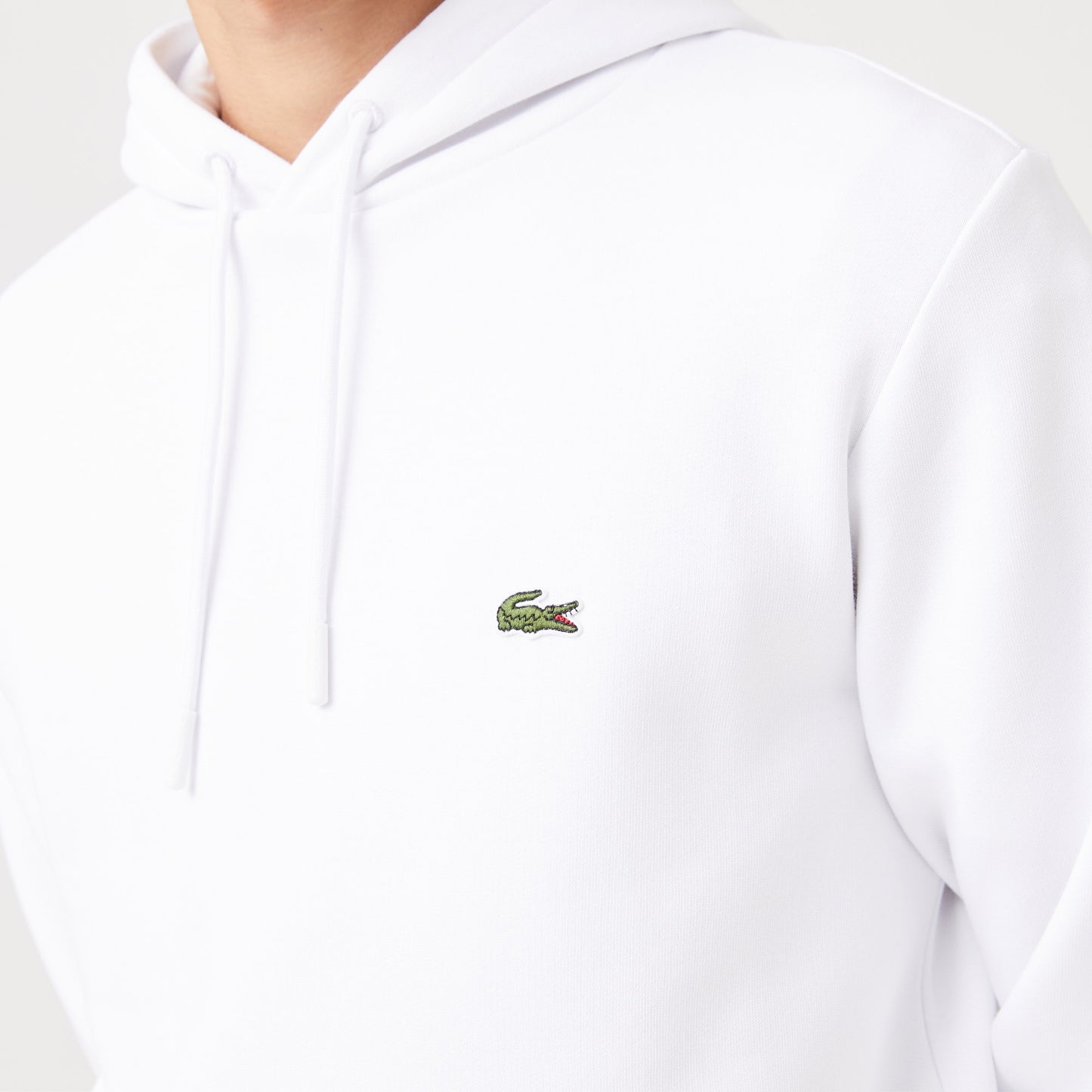 Lacoste Classic Fit Kapüşonlu Erkek Beyaz Hoodie