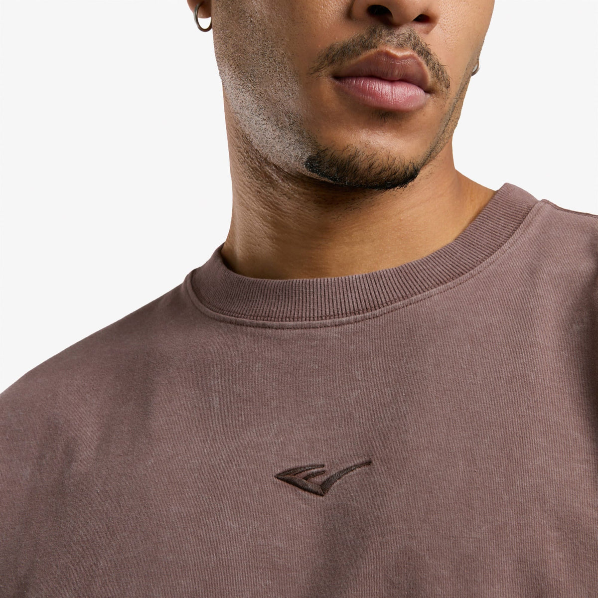 Everlast Bronx 1910 Yıkamalı Kahverengi Erkek Uzun Kollu T-shirt