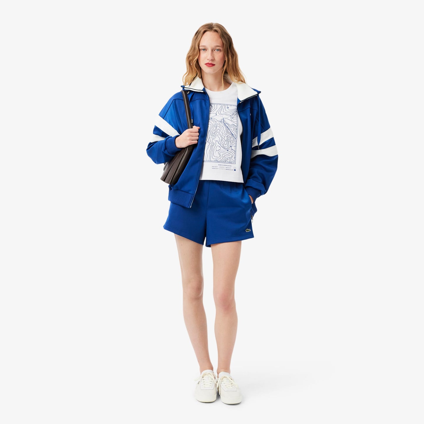 Lacoste Kadın Oversize Fit Bisiklet Yaka Beyaz T-shirt