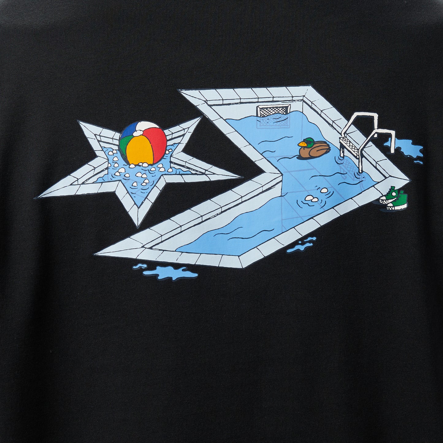 Converse Pool Side Star Chevron Erkek Siyah T-shirt