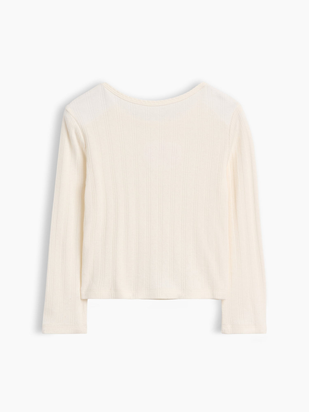 Krem Arch Logo Pointelle T-shirt