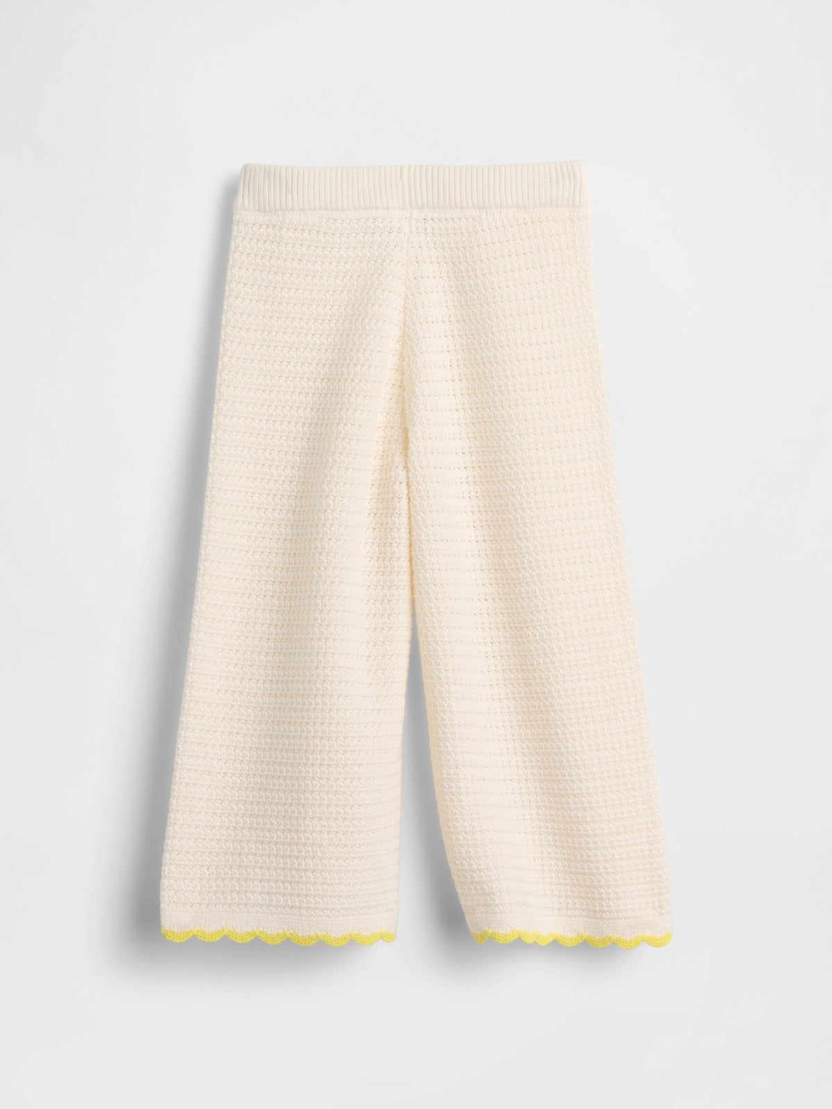 Krem Crochet Triko Wide-leg Eşofman Altı