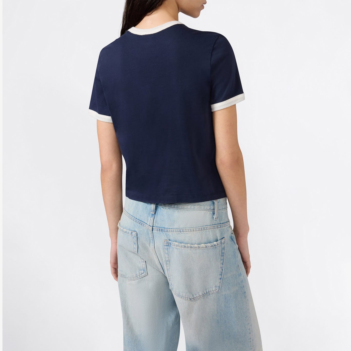 Champion Crewneck Croptop Kadın Lacivert T-shirt