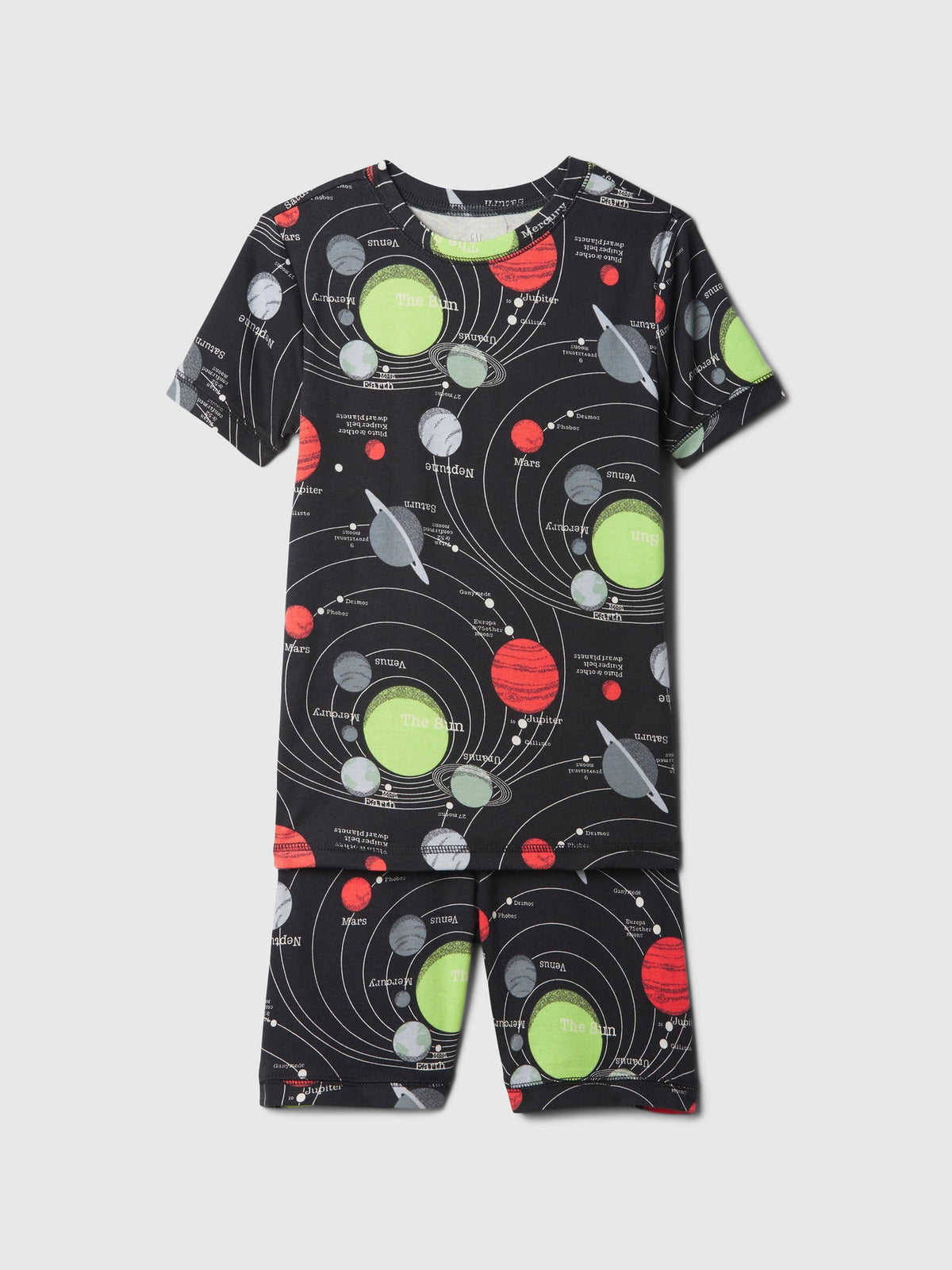 Siyah Organik Pamuk Desenli Pijama Takımı