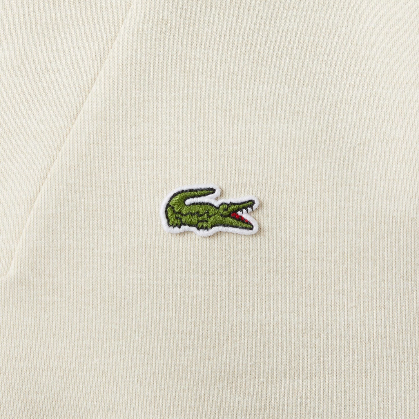 Lacoste Erkek Classic Fit Yarım Fermuarlı Monogram Krem Sweatshirt