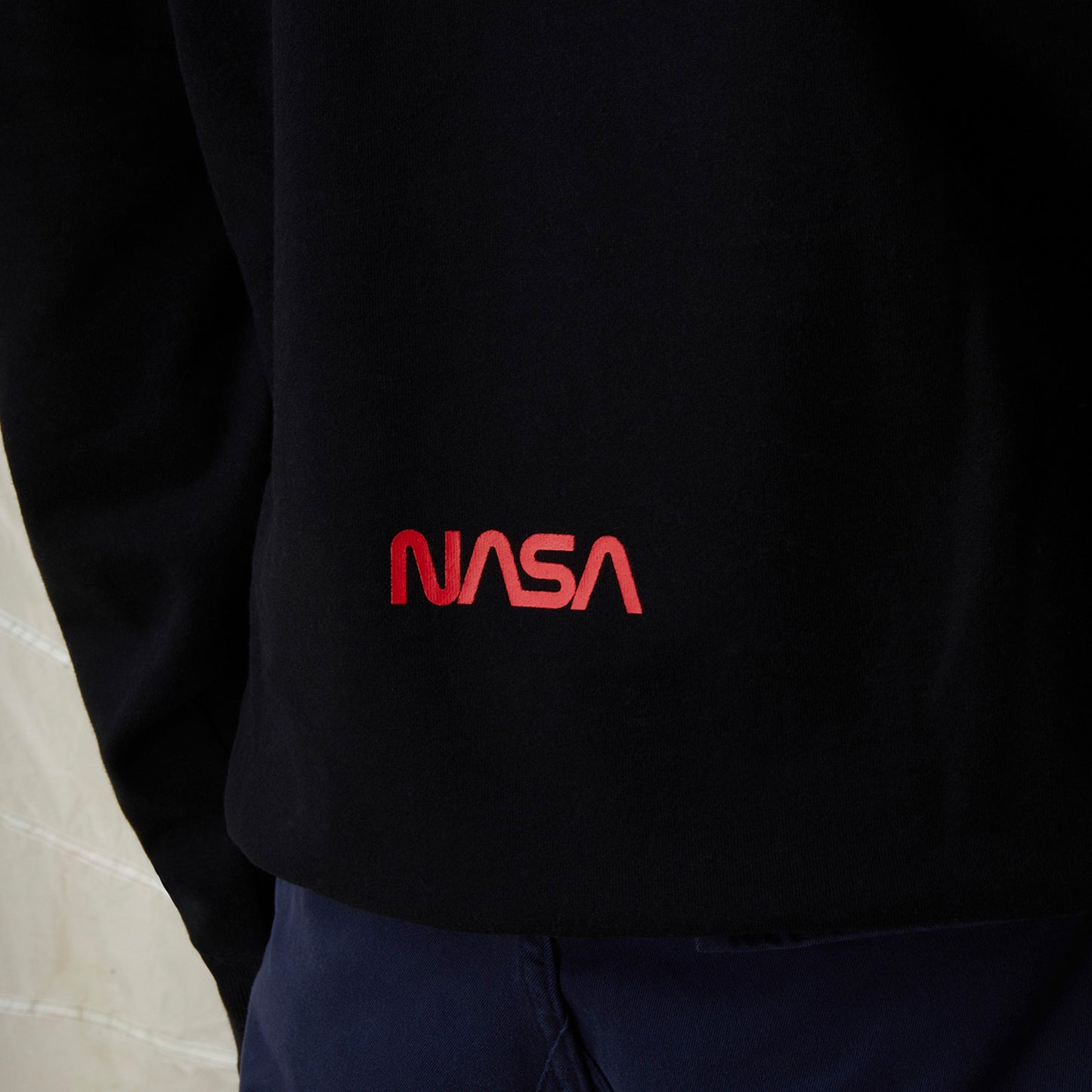 Alpha Industries Nasa Erkek Siyah Hoodie
