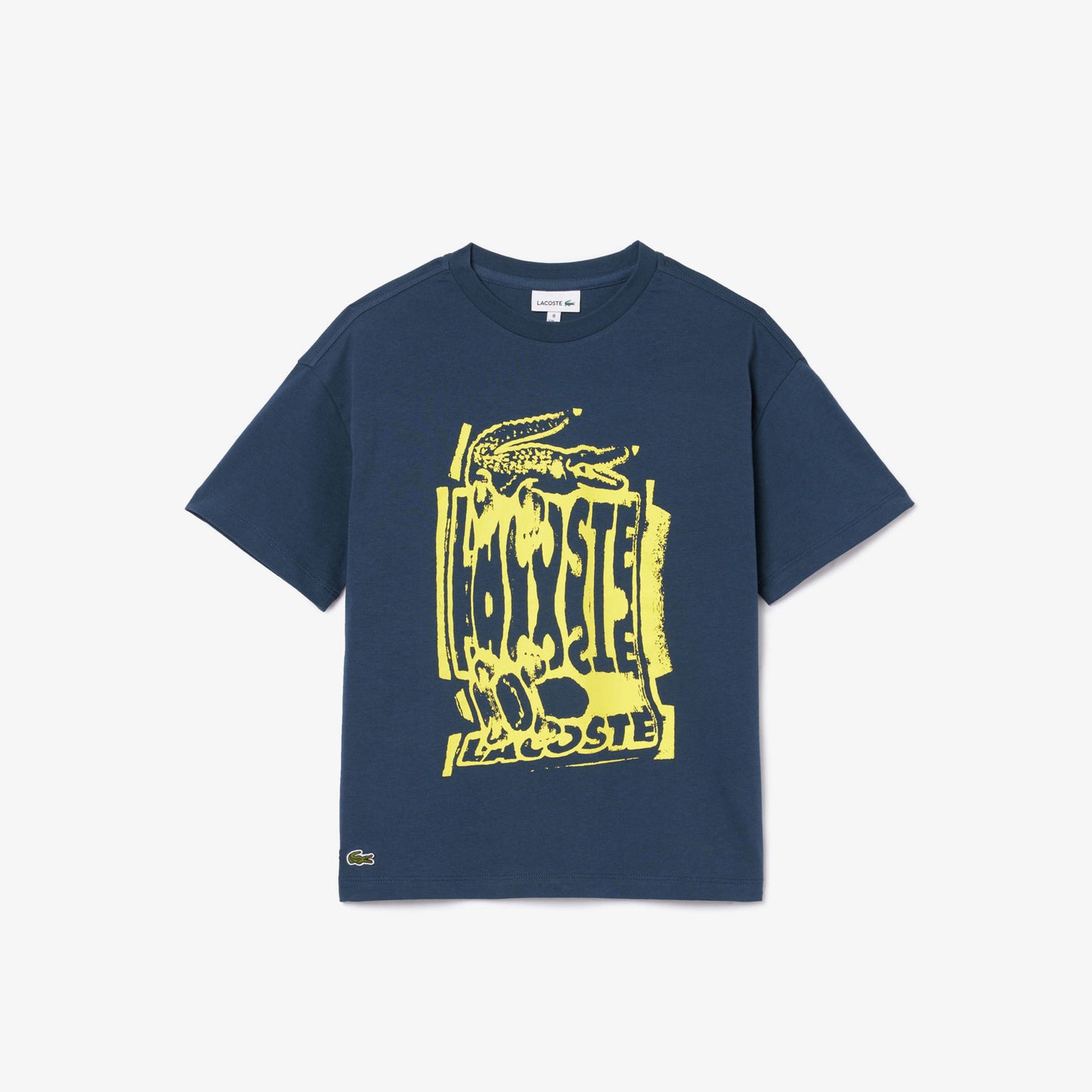 Lacoste Çocuk Bisiklet Yaka Baskılı Lacivert T-shirt