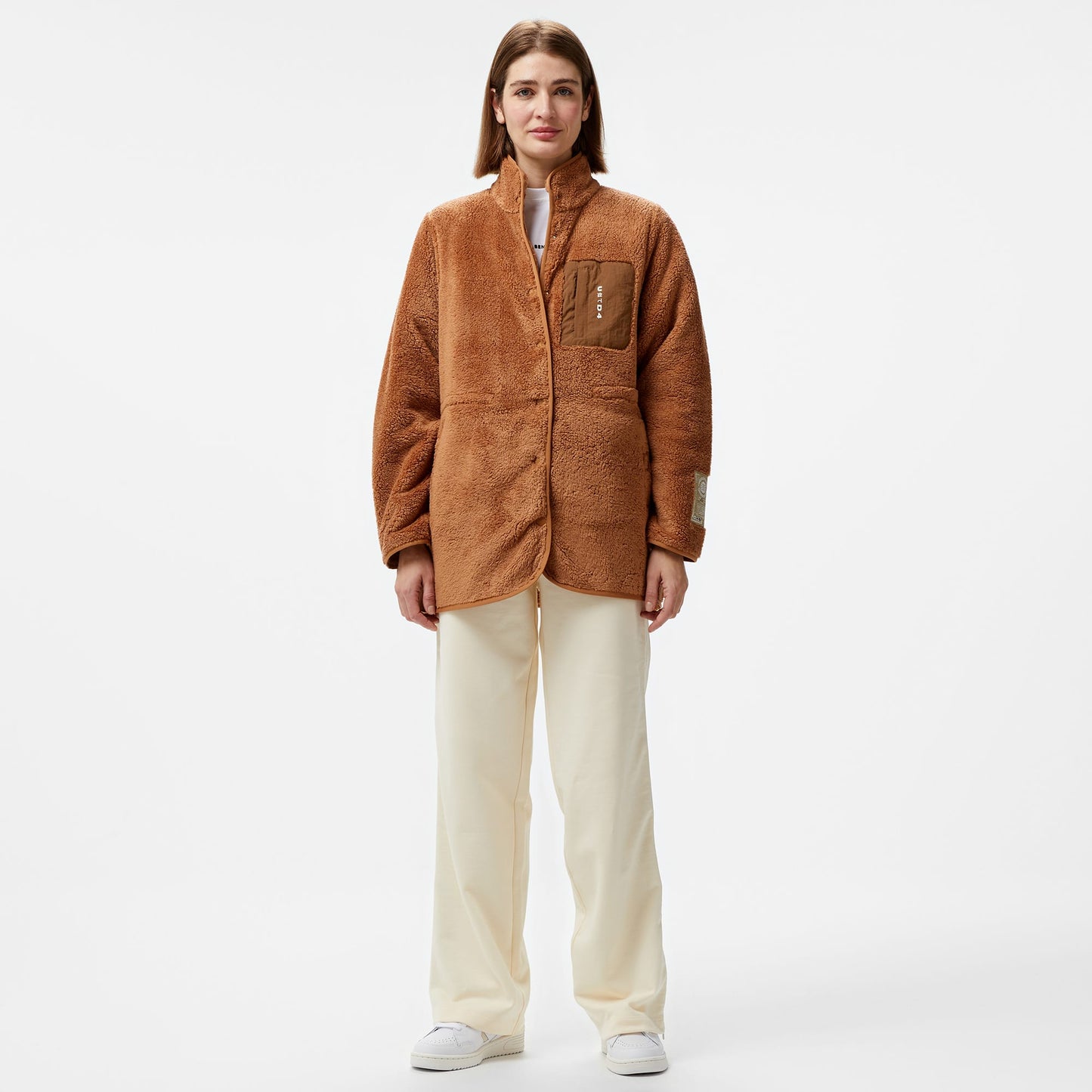 United4 Sherpa Teddy Coat Kadın Kahverengi Mont