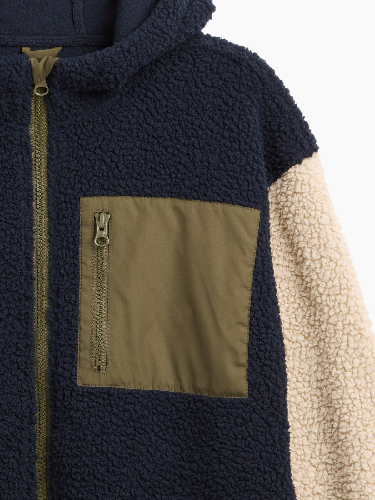 Lacivert Relaxed Colorblock Sherpa Sweatshirt